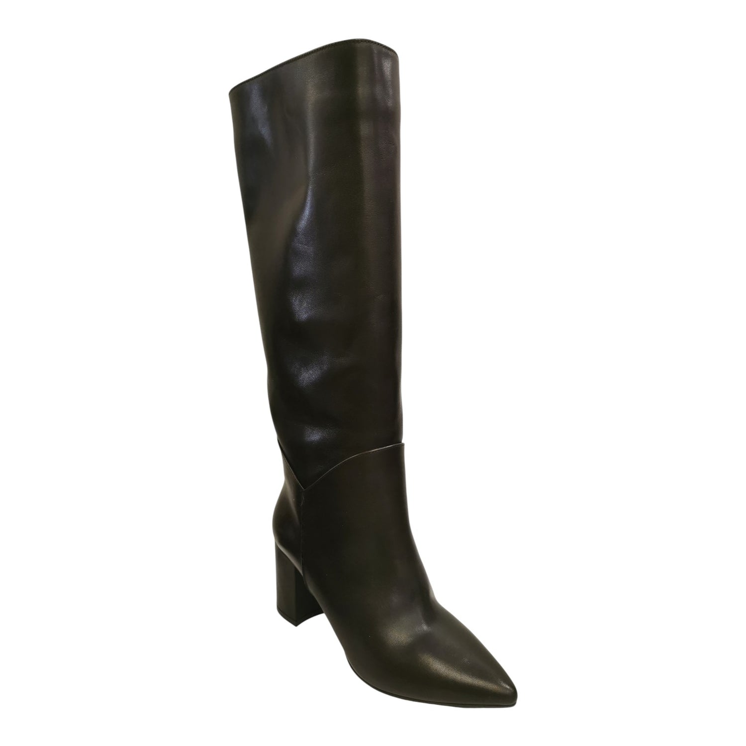 Agua Stivale Donna in Pelle Marrone con Tacco Largo Alto 70mm