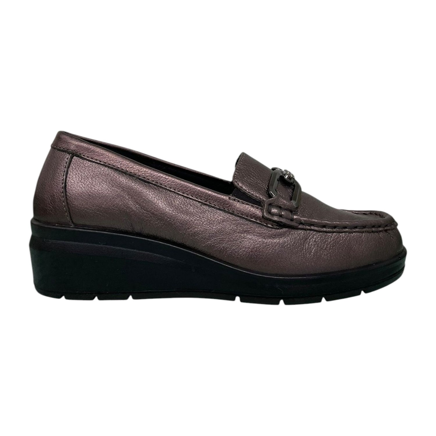 Enval Soft Mocassino Donna in Pelle Bronzo con Zeppa Alta 40mm