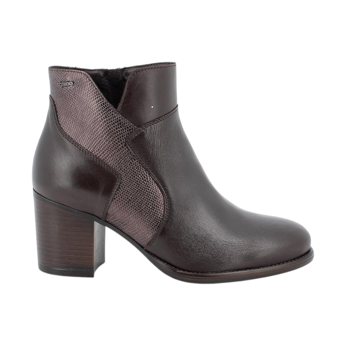 Igi&Co Stivaletto Donna in Pelle Marrone con Tacco Largo Alto 70mm