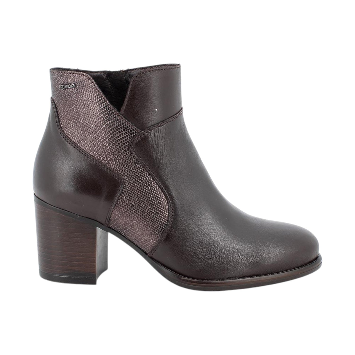 Igi&Co Stivaletto Donna in Pelle Marrone con Tacco Largo Alto 70mm