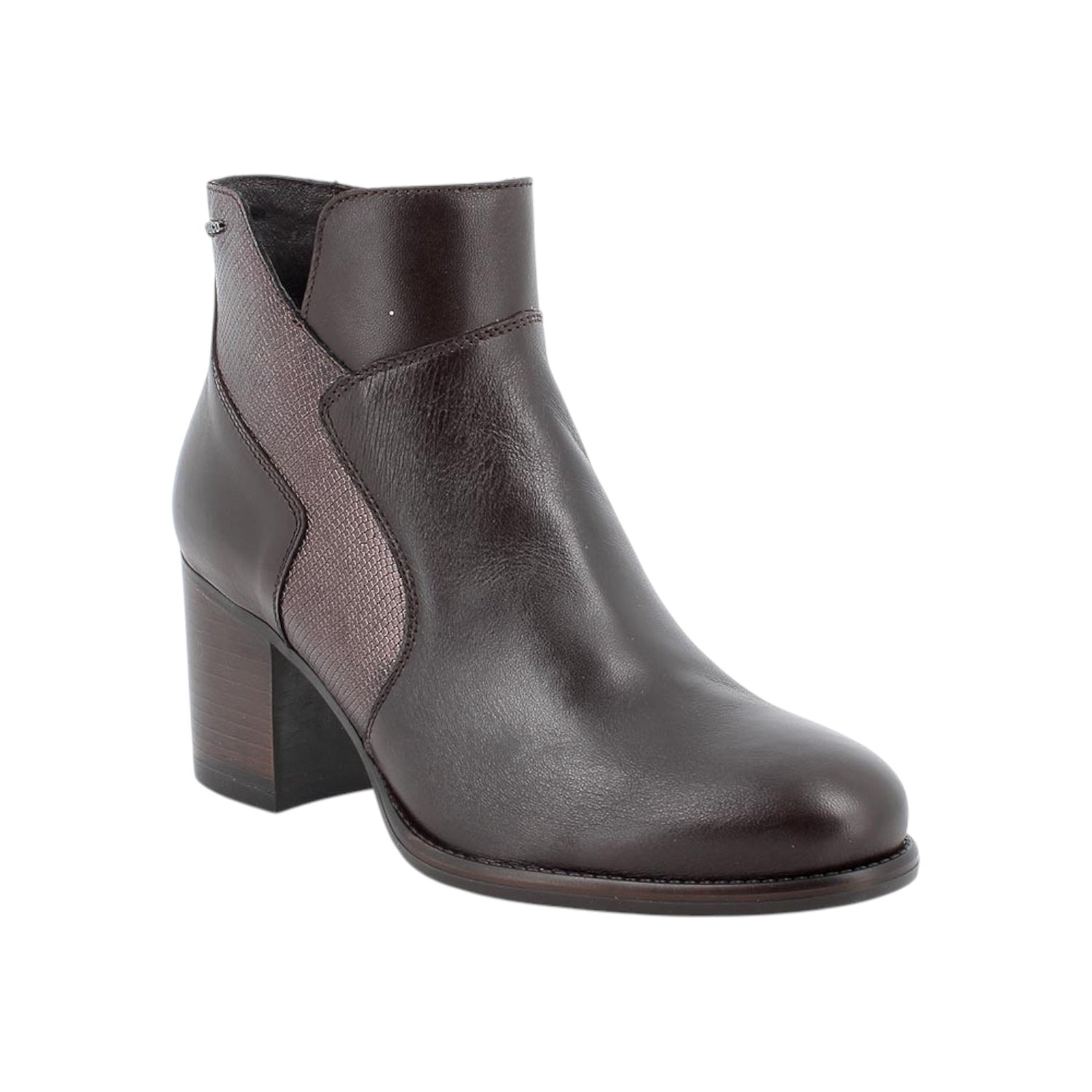 Igi&Co Stivaletto Donna in Pelle Marrone con Tacco Largo Alto 70mm