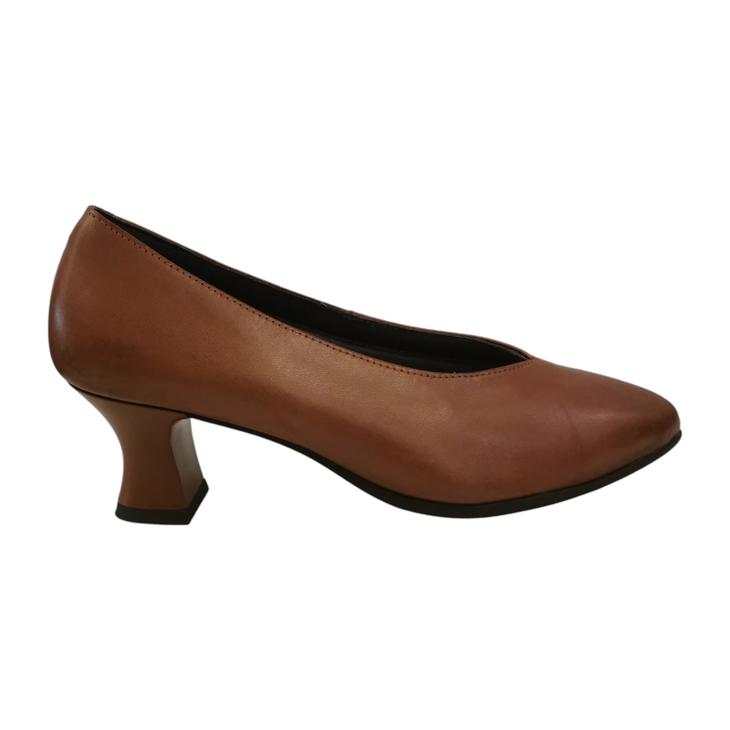 Pitillos Dècollettè Donna in Pelle Cuoio con Scollatura a V e Tacco Alto 60mm
