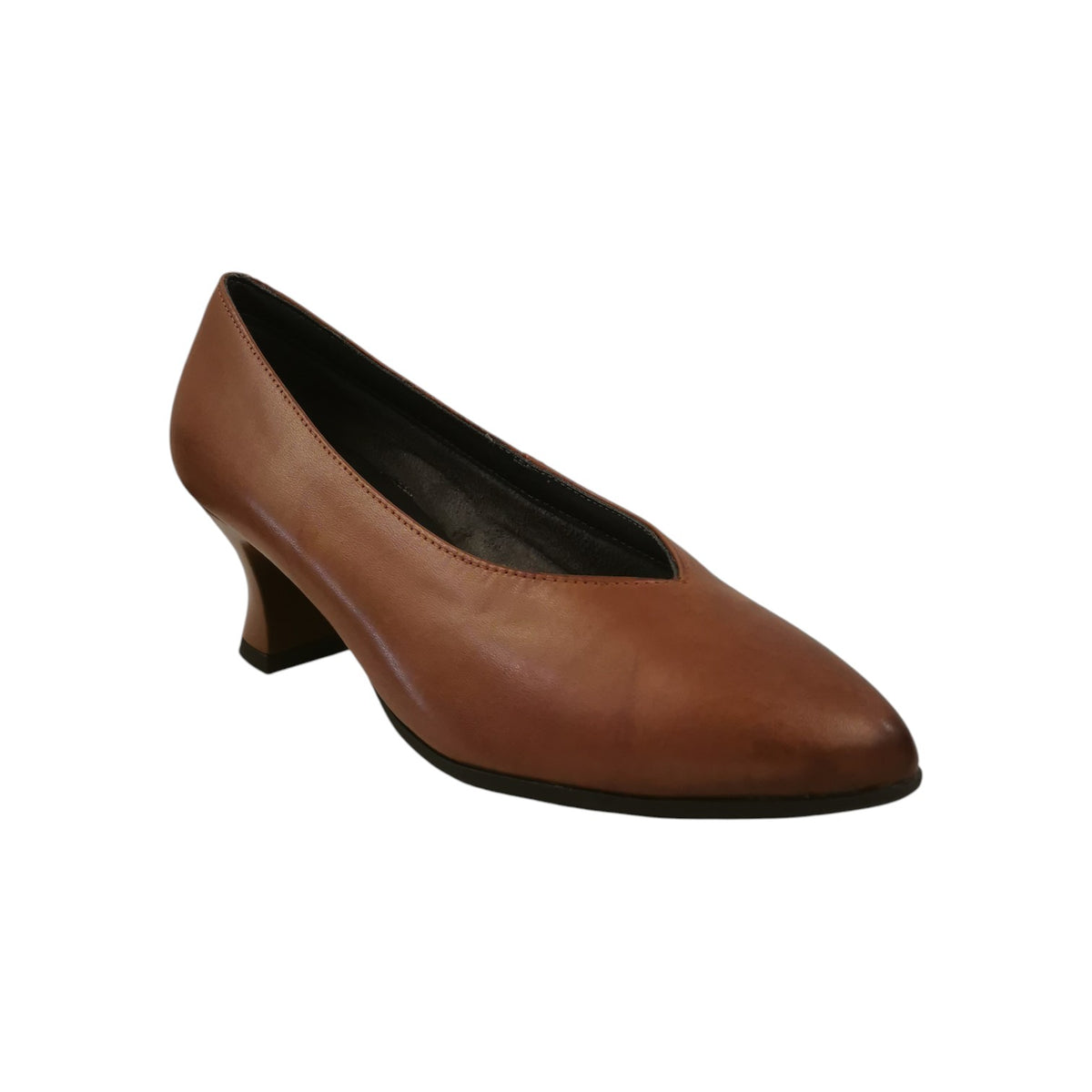 Pitillos Dècollettè Donna in Pelle Cuoio con Scollatura a V e Tacco Alto 60mm