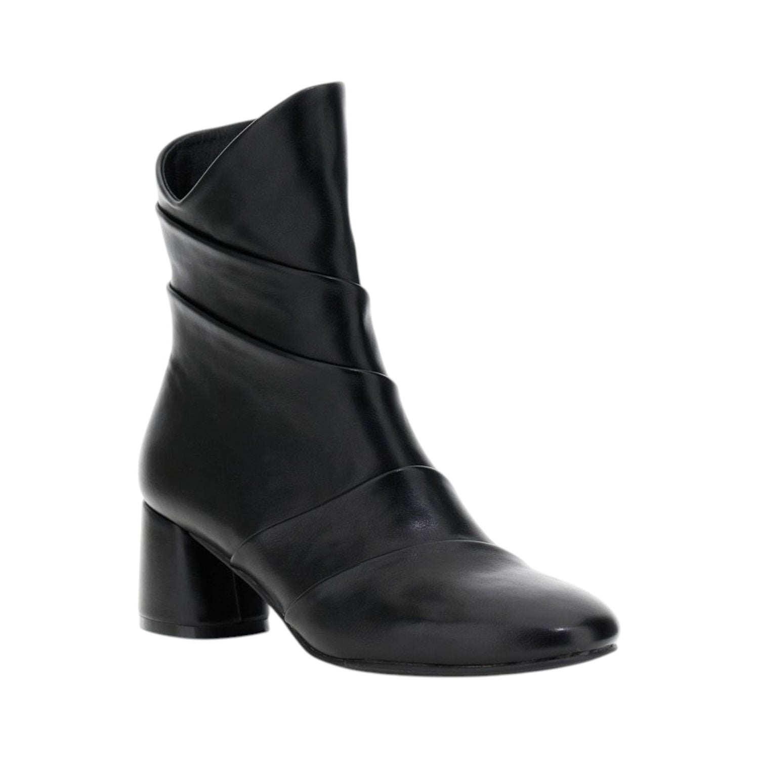 CafèNoir Stivaletto Donna in Ecopelle Nera con Taglio Asimmetrico e Tacco Largo Alto 60mm