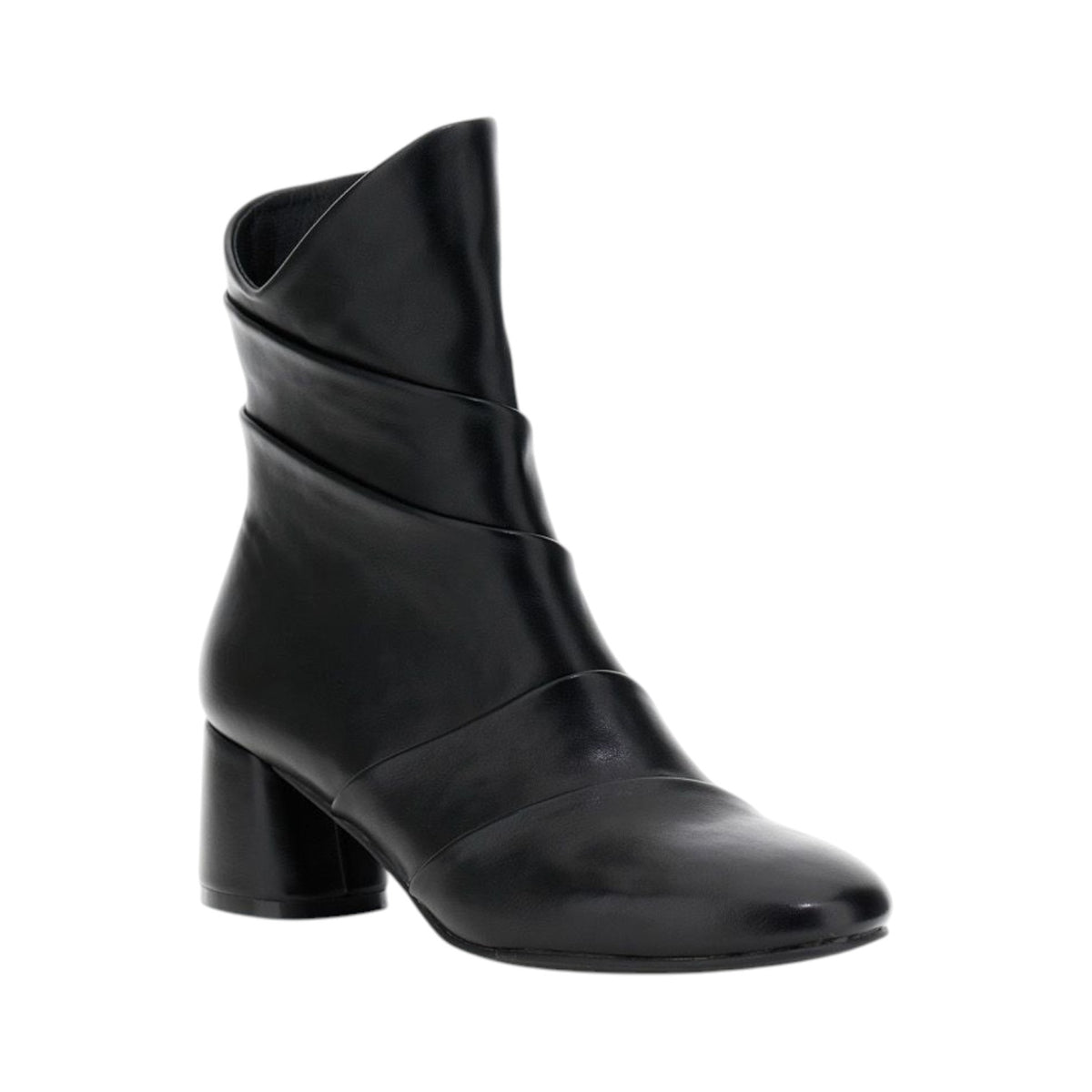 CafèNoir Stivaletto Donna in Ecopelle Nera con Taglio Asimmetrico e Tacco Largo Alto 60mm