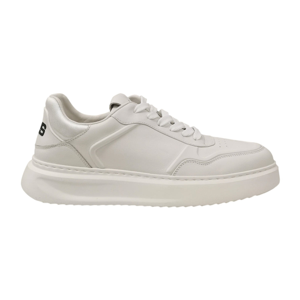 4US Sneakers Uomo in Pelle Bianca con Logo Nero