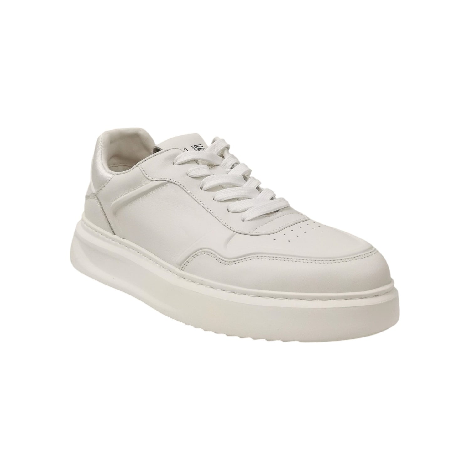 4US Sneakers Uomo in Pelle Bianca con Logo Nero