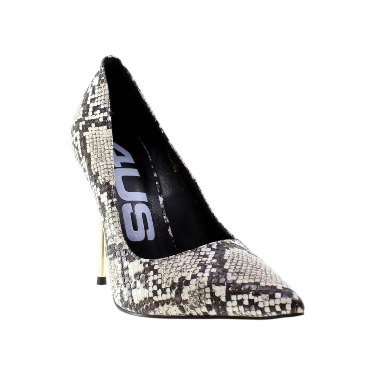 4US Dècollettè Donna in Ecopelle Pitonata e Tacco a Stiletto Alto 100mm