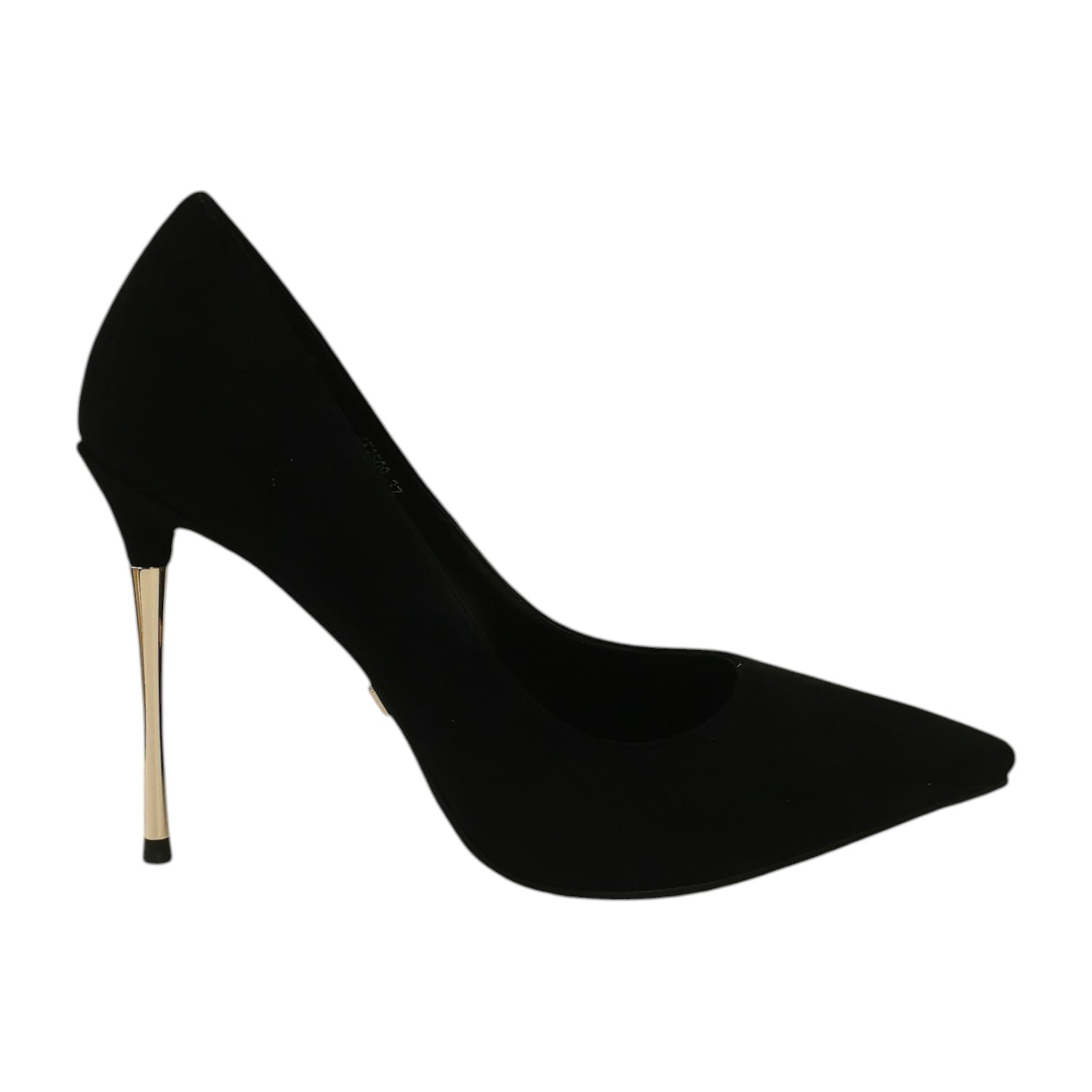 4US Dècollettè Donna in Camoscio Nero e Tacco a Stiletto Alto 100mm