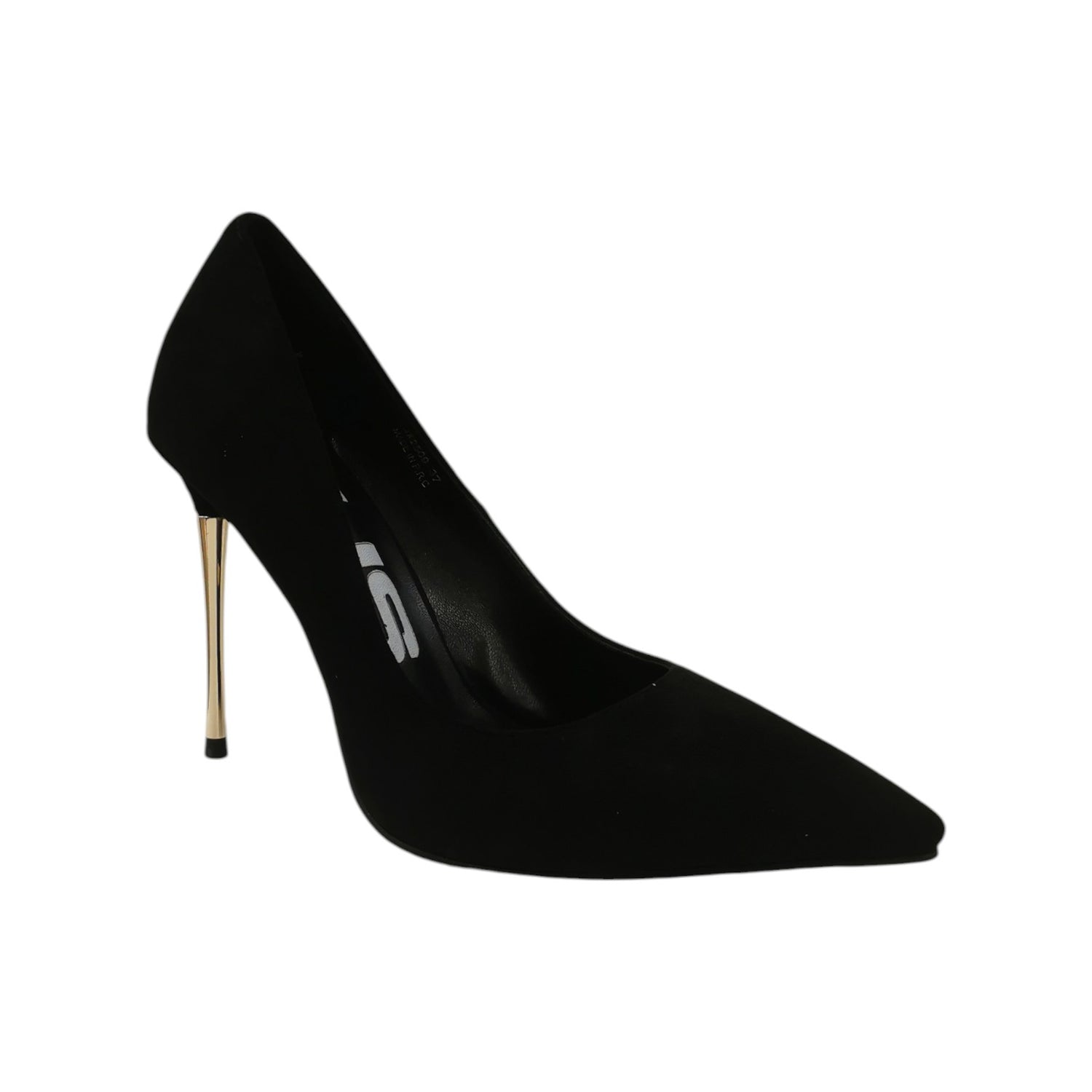 4US Dècollettè Donna in Camoscio Nero e Tacco a Stiletto Alto 100mm