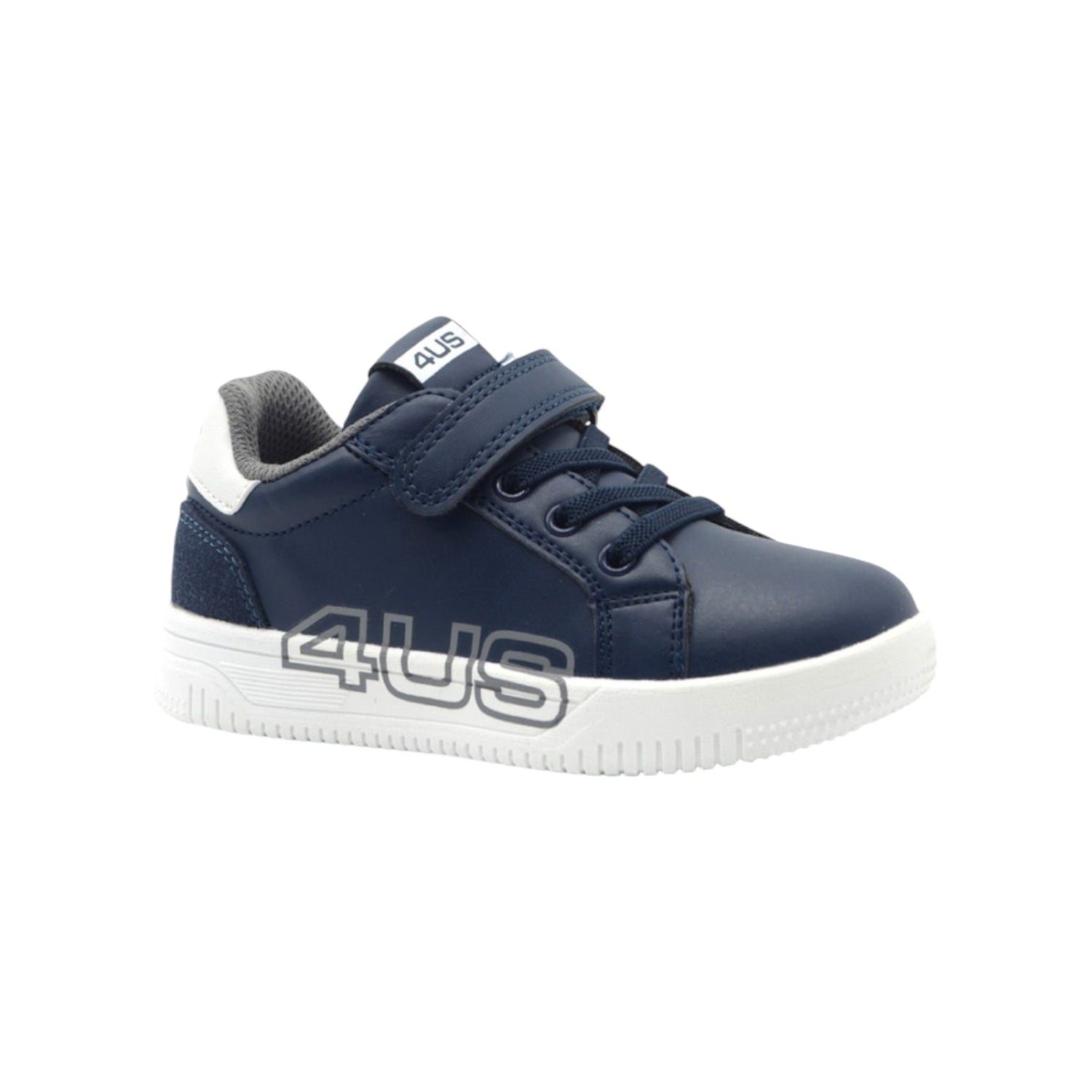 4US Sneakers Bambino in Ecopelle Blu con Strappo