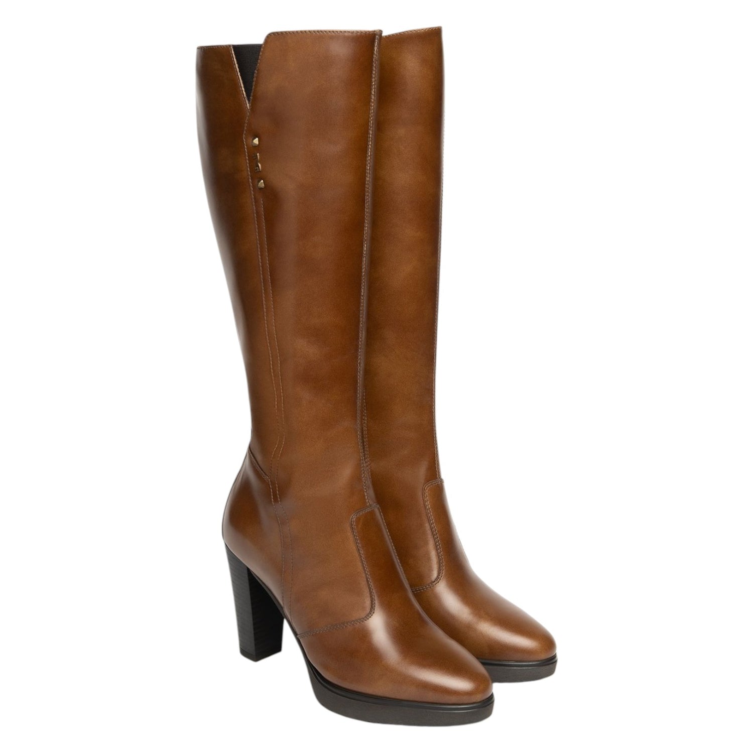 Nero Giardini Stivale Donna in Pelle Cuoio con Tacco a Cono Alto 100mm