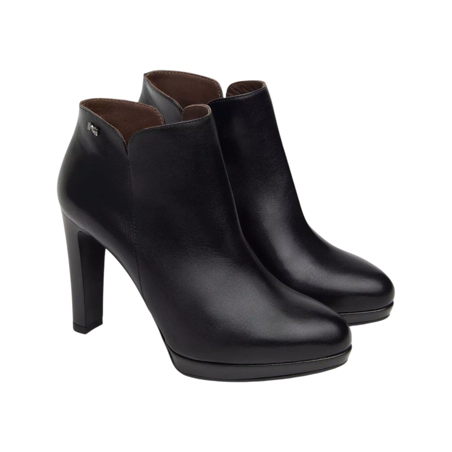 Nero Giardini Stivaletto Donna in Pelle Nera con Plateau e Tacco Alto 100mm