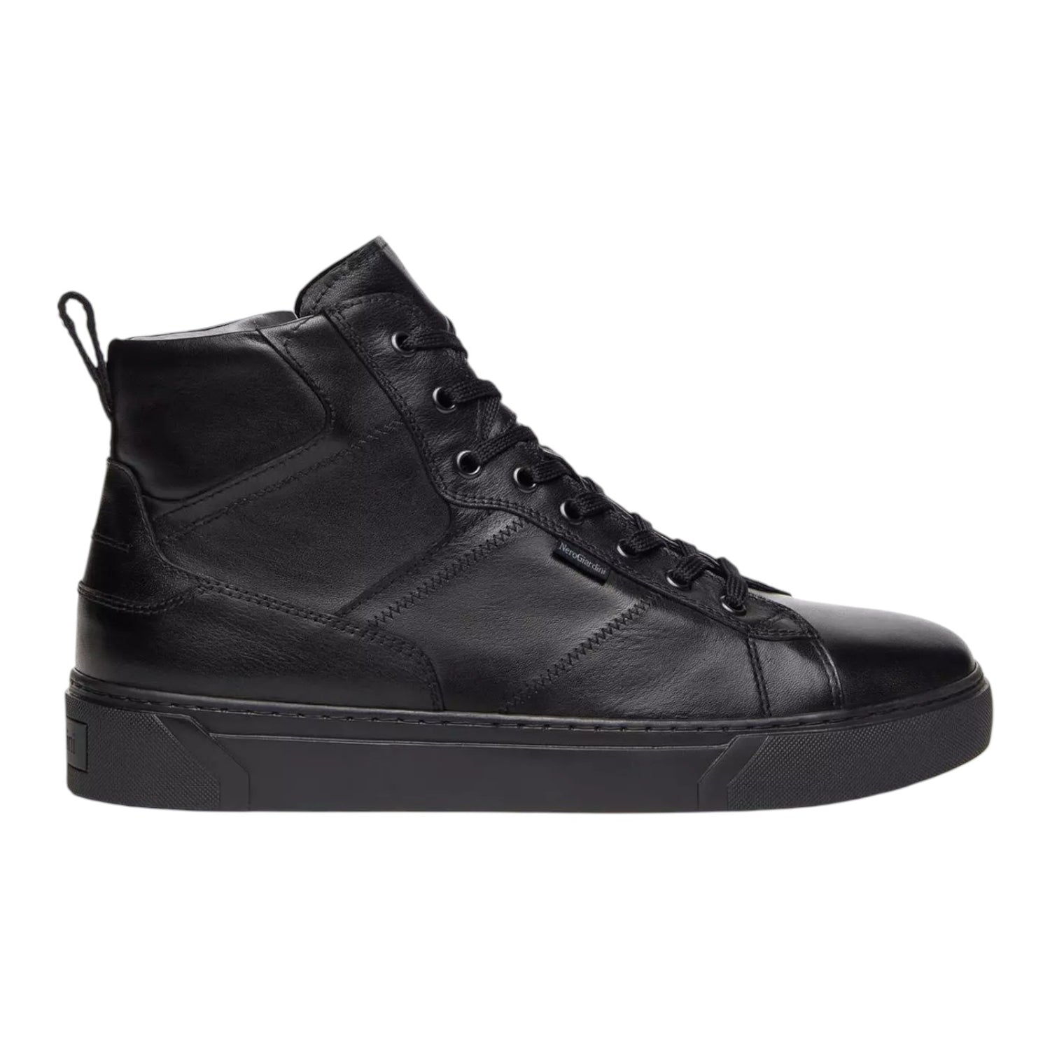 Nero Giardini Sneakers Alta Uomo in Pelle Nera