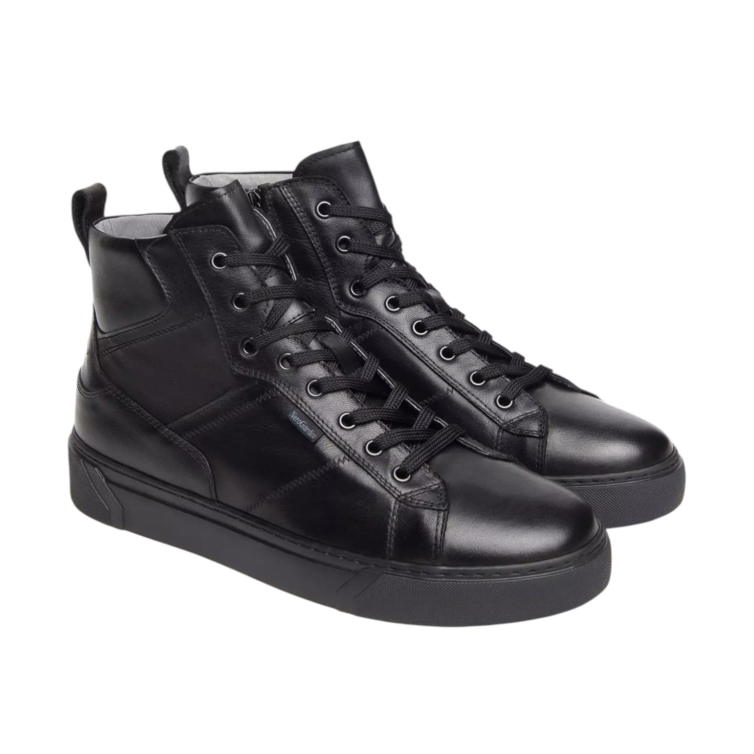 Nero Giardini Sneakers Alta Uomo in Pelle Nera
