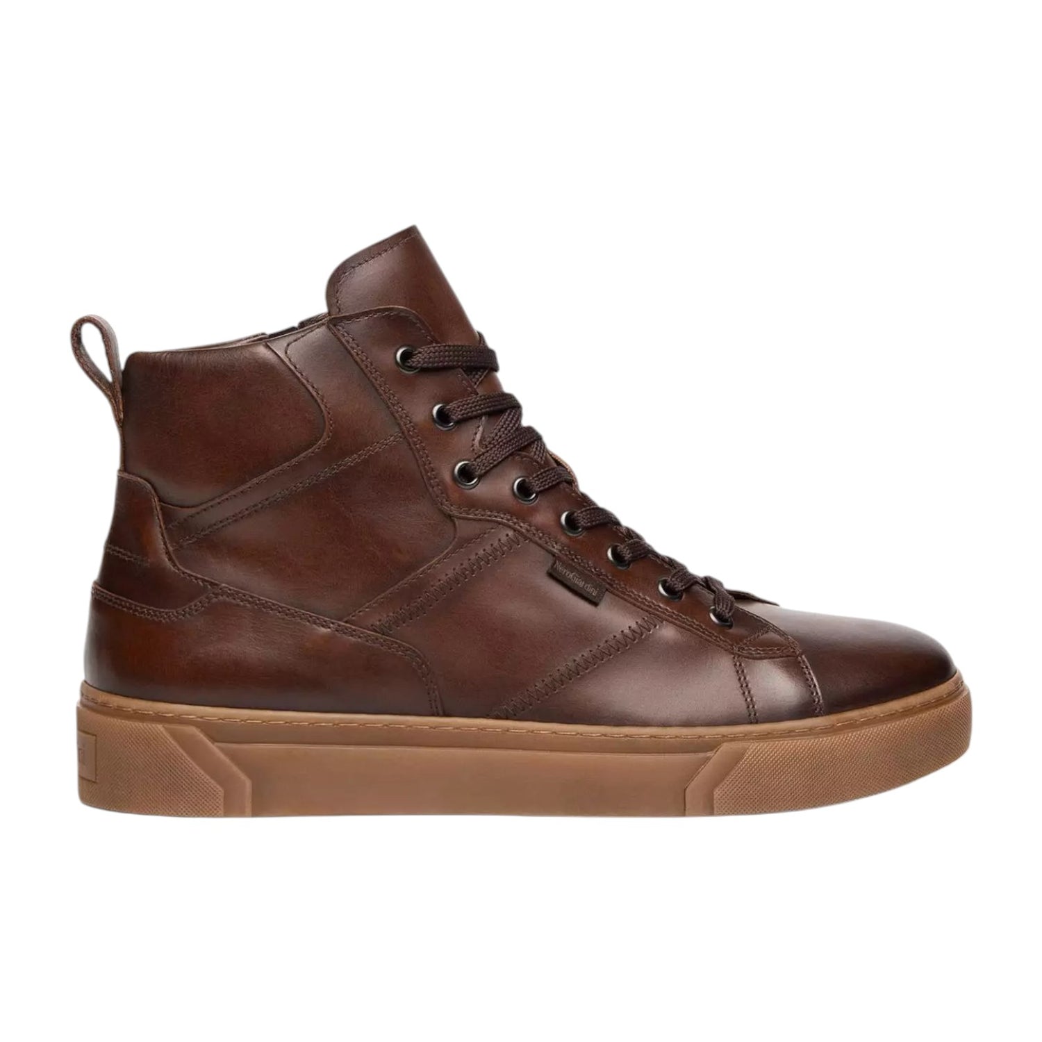 Nero Giardini Sneakers Alta Uomo in Pelle Marrone