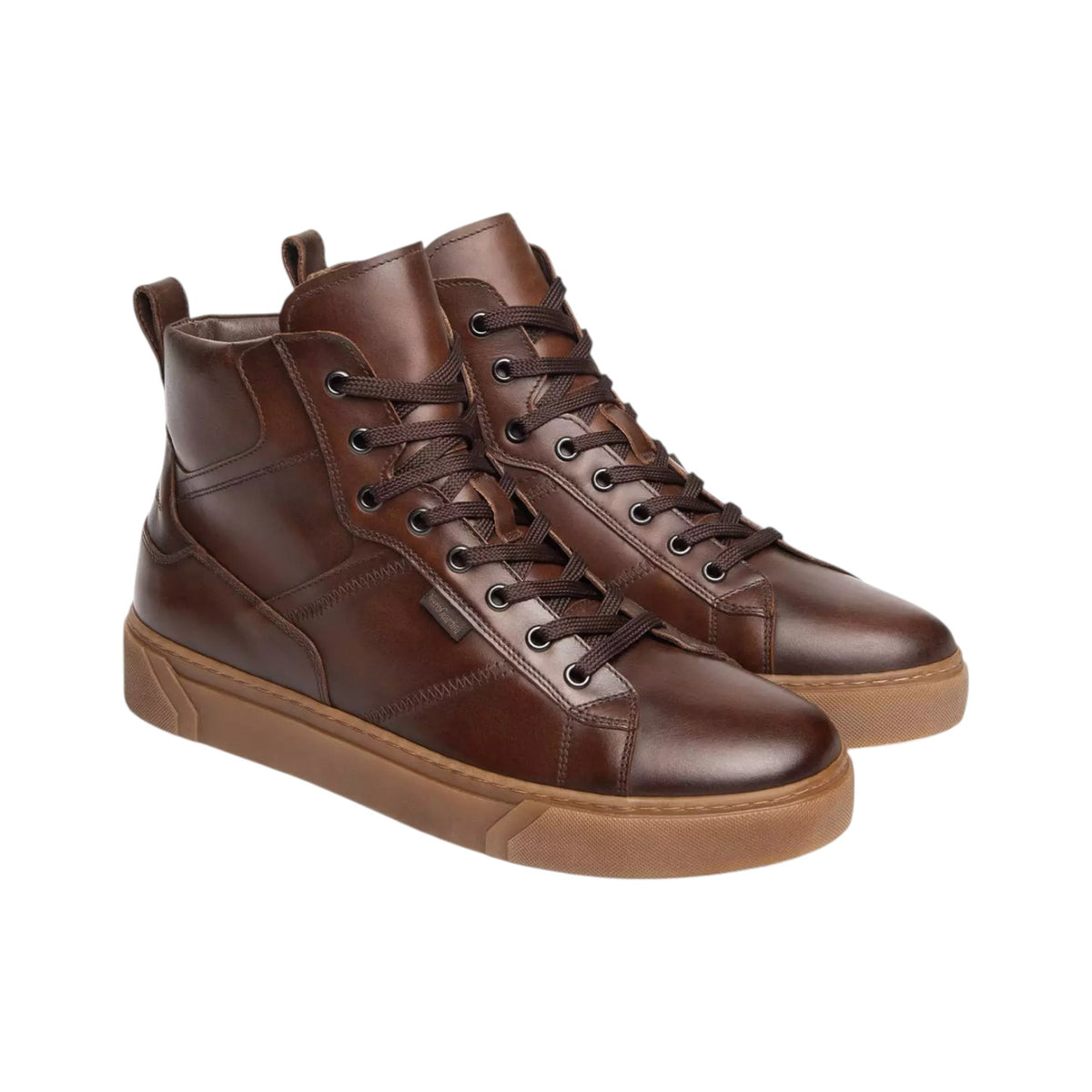 Nero Giardini Sneakers Alta Uomo in Pelle Marrone