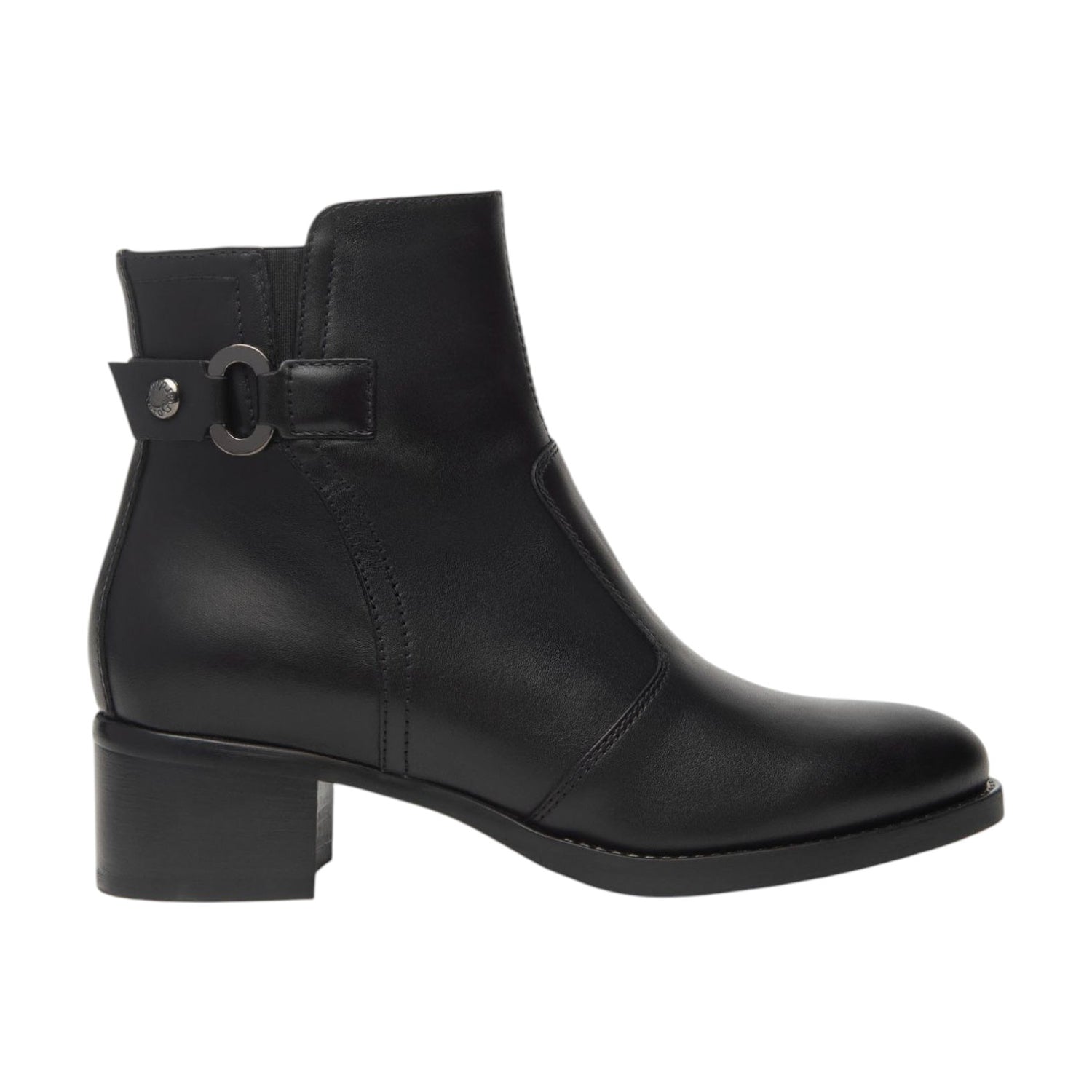 Nero Giardini Stivaletto Donna in Pelle Nera con Accessorio Laterale e Tacco Alto 50mm