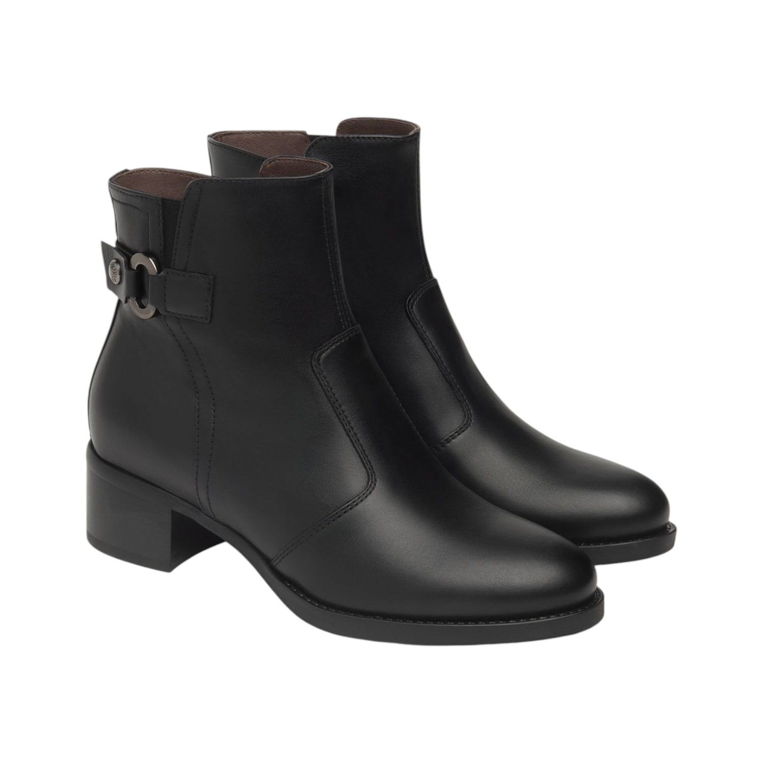 Nero Giardini Stivaletto Donna in Pelle Nera con Accessorio Laterale e Tacco Alto 50mm