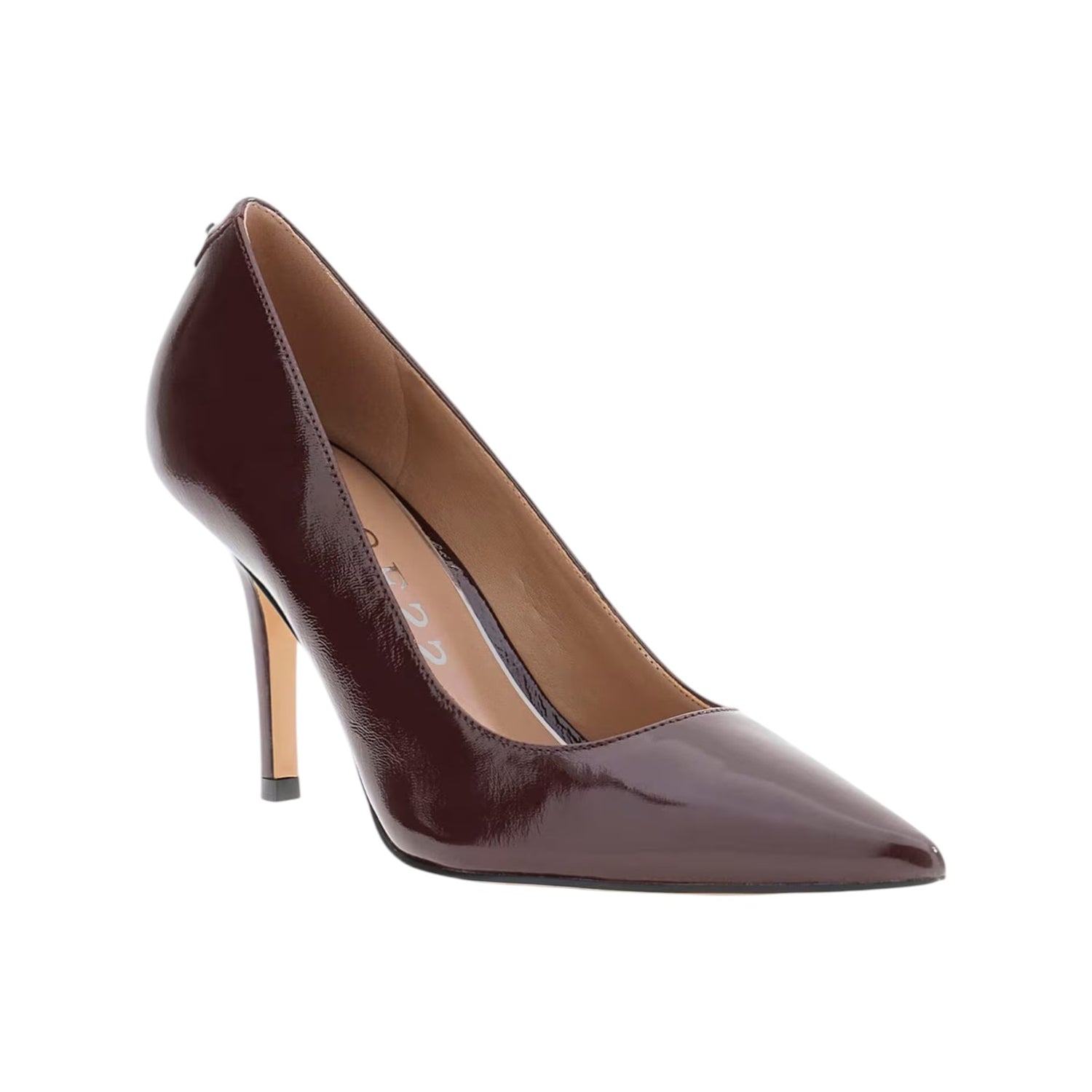 Guess Dècollettè Donna in Vernice Bordeaux con Tacco a Stiletto Alto 90mm
