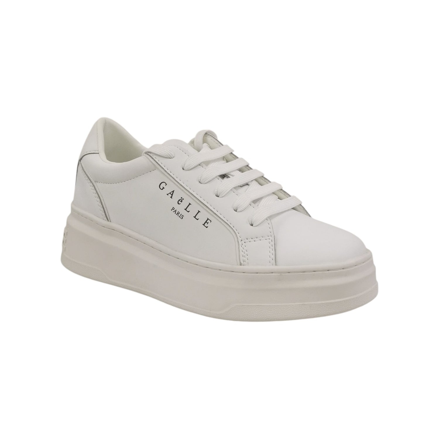 Gaelle Sneakers Donna in Pelle Bianca con Scritta Logo Laterale