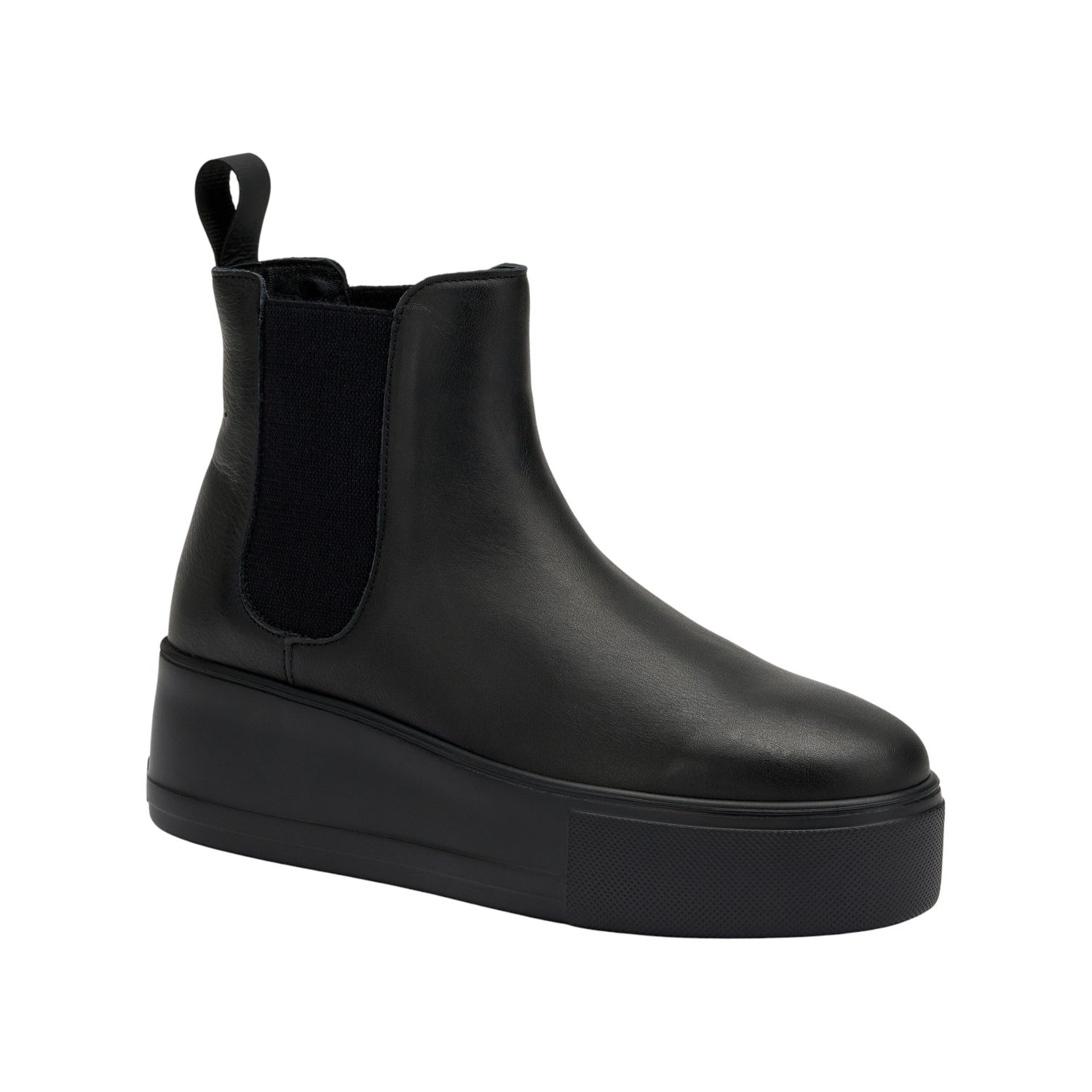 Frau Beatles Platform Donna in Pelle Nera con Elastico