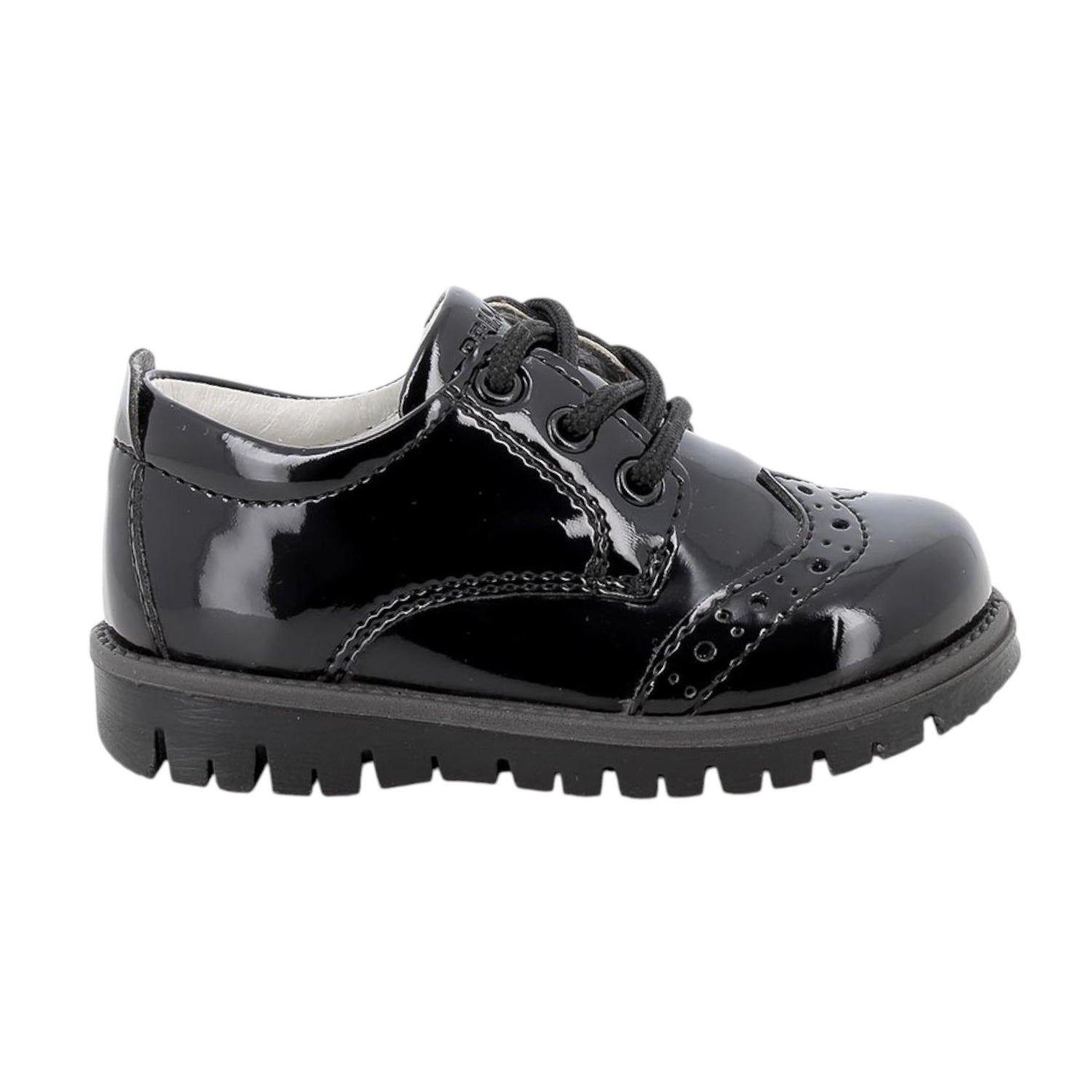 Primigi Allacciato Bambina in Vernice Nera Stile Inglese