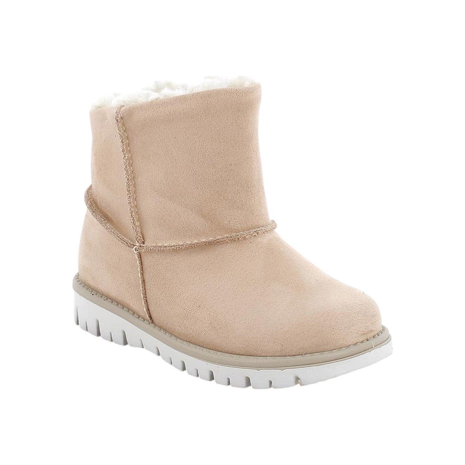 Primigi Stivaletto Bambina in Nabuck Biscotto con Pelliccia e Zip