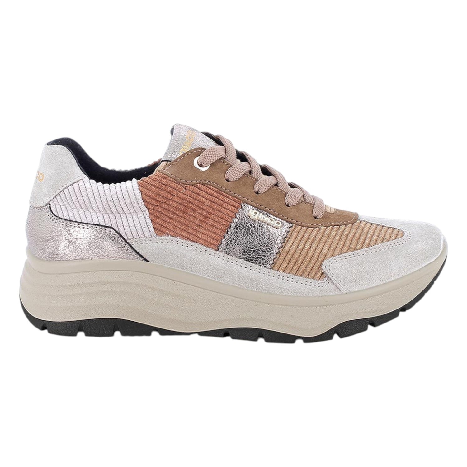 Igi&Co Sneakers Donna in Camoscio e Velluto Avorio Beige