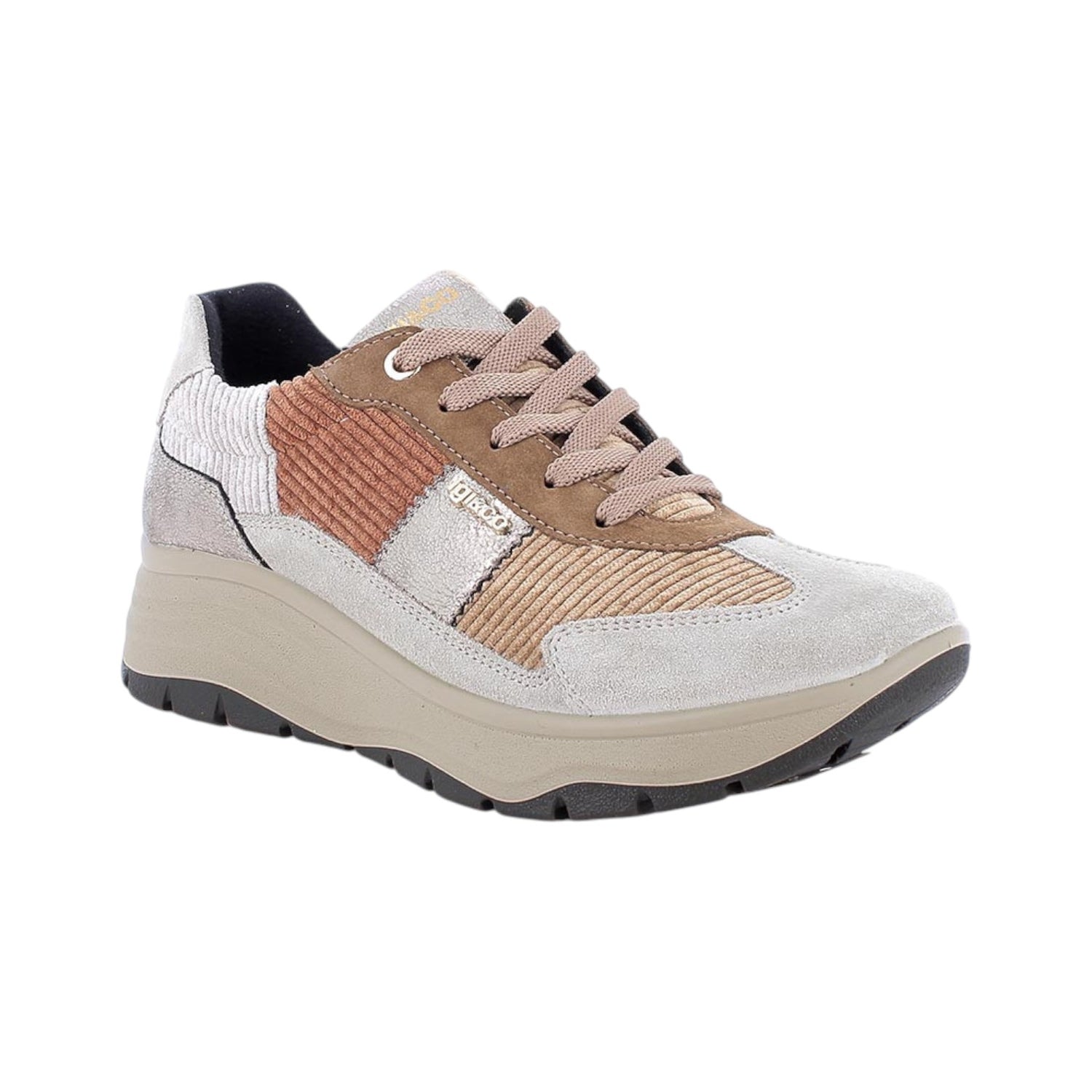 Igi&Co Sneakers Donna in Camoscio e Velluto Avorio Beige