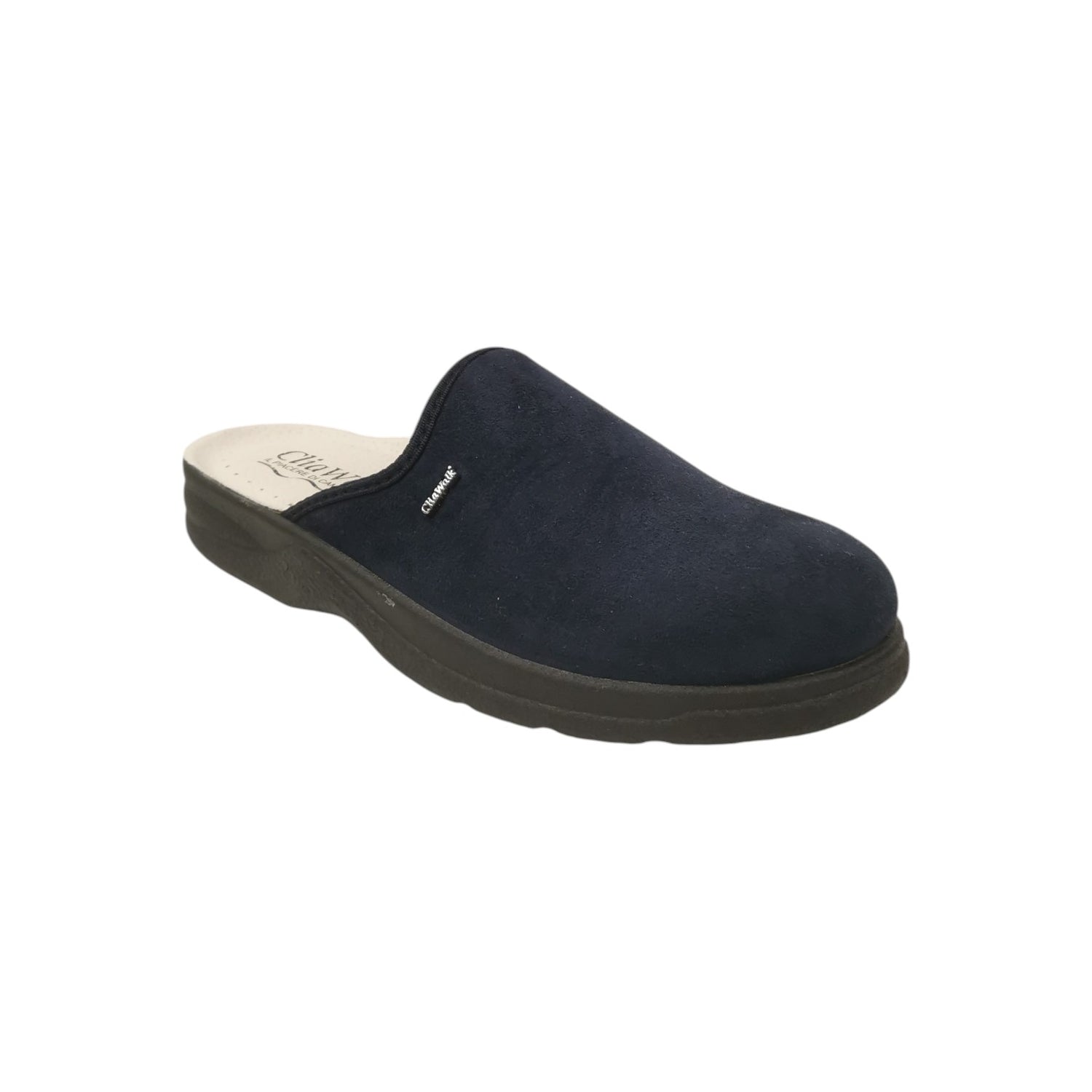 Cliawalk Comfort Pantofola Uomo in Tessuto Blu con Plantare in Pelle