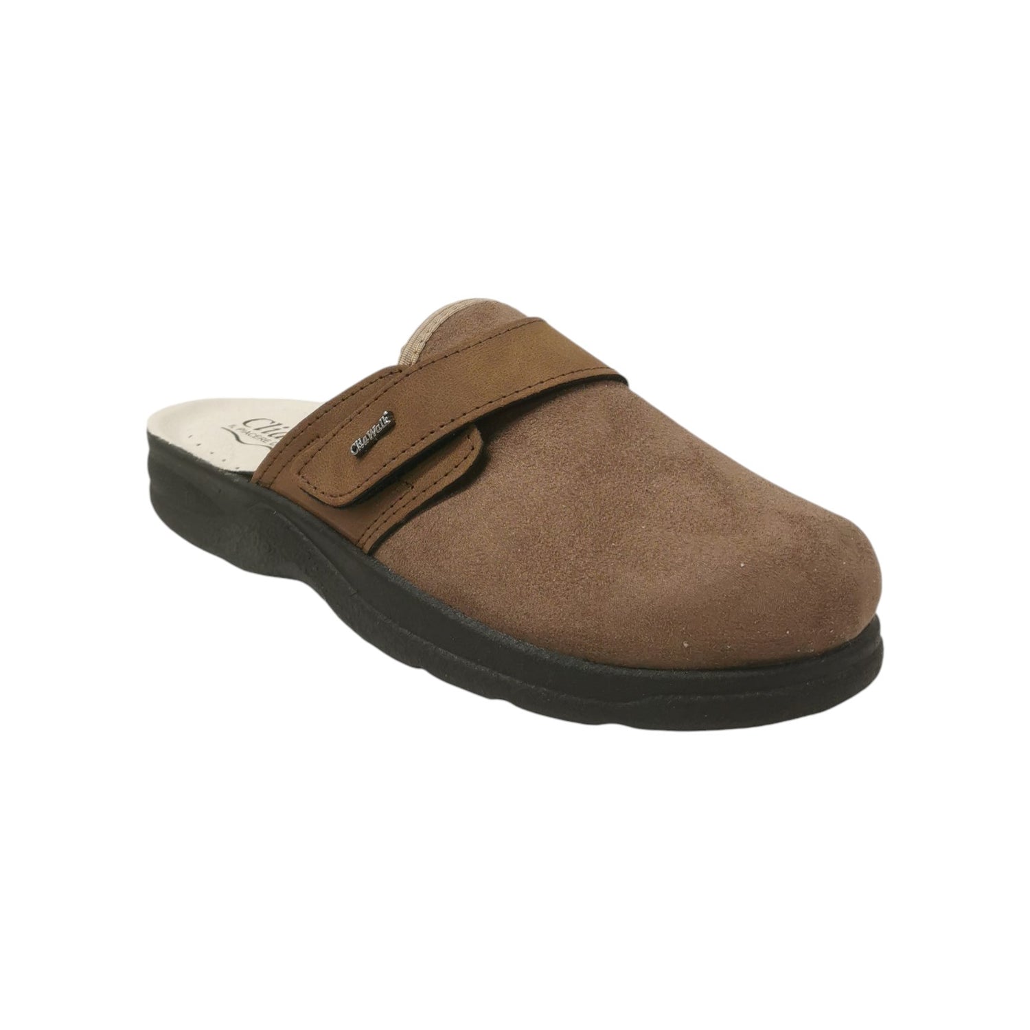 Cliawalk Comfort Pantofola Uomo in Tessuto Tortora con Strappo