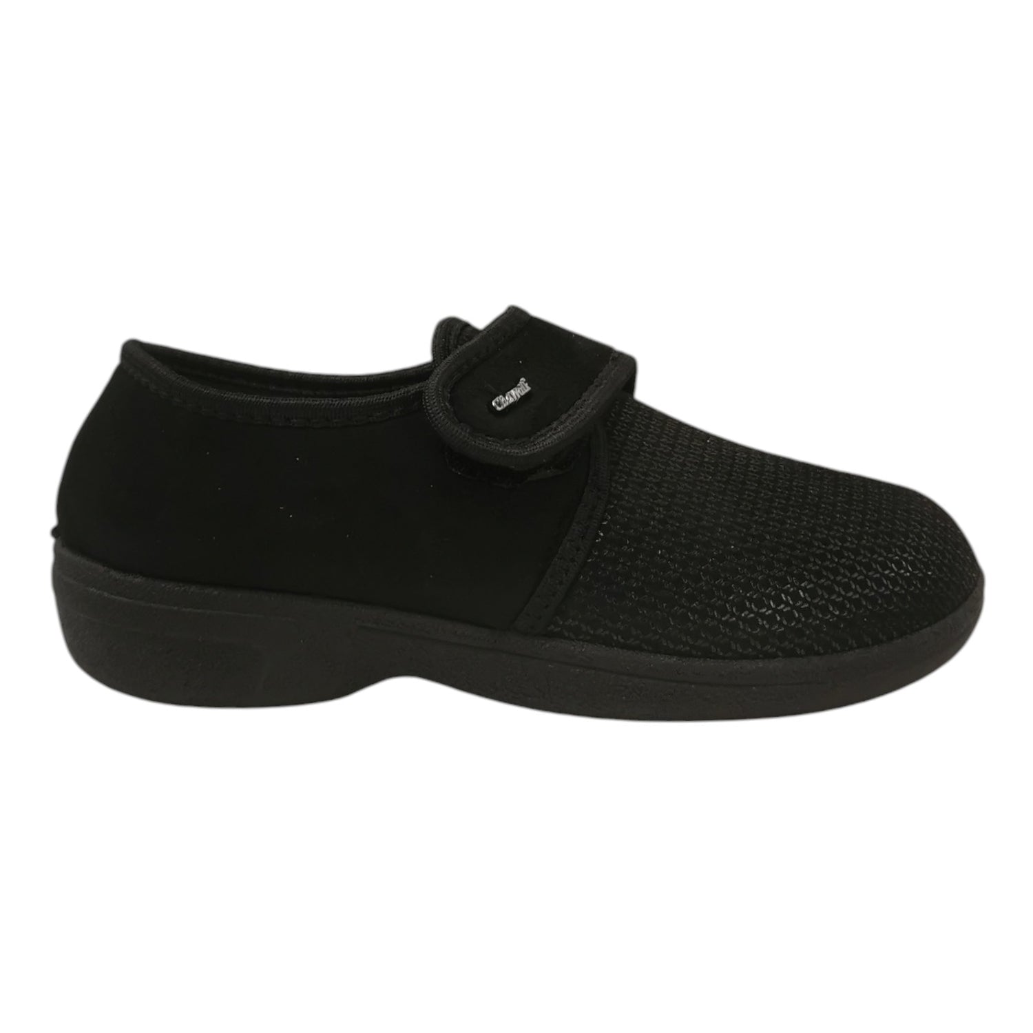 Cliawalk Comfort Pantofola Donna in Tessuto Nero con Strappo