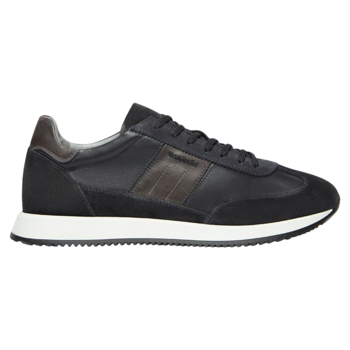 Nero Giardini Sneakers Uomo in Pelle Blu con Banda Laterale