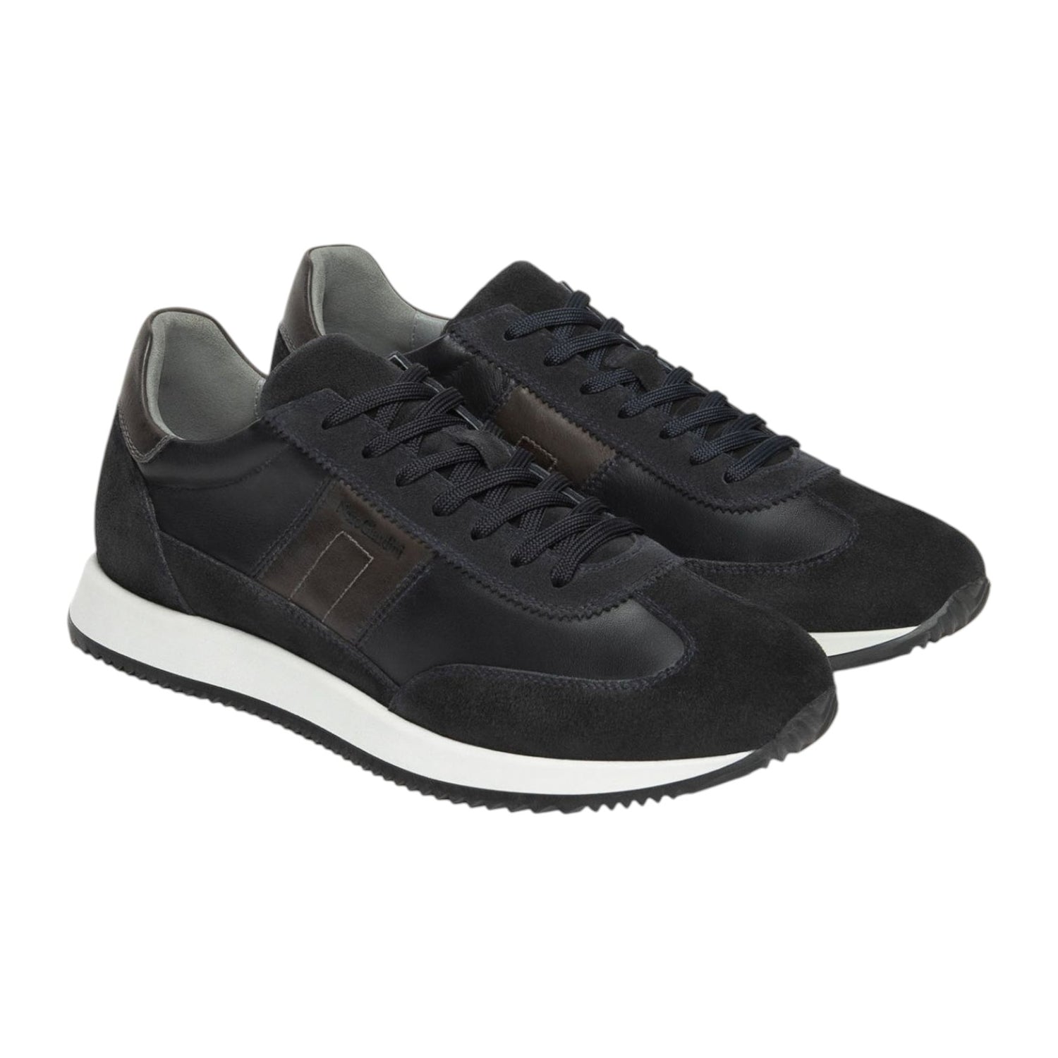 Nero Giardini Sneakers Uomo in Pelle Blu con Banda Laterale