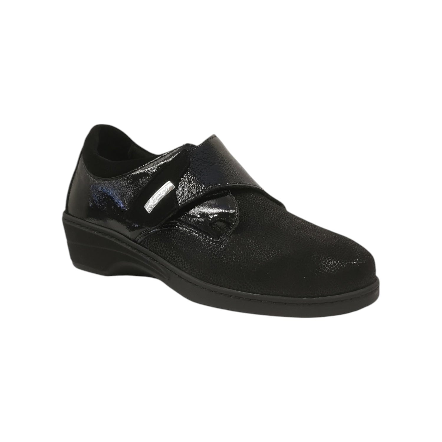 Susimoda Scarpa Donna in Vernice e Tessuto Nero con Strappo