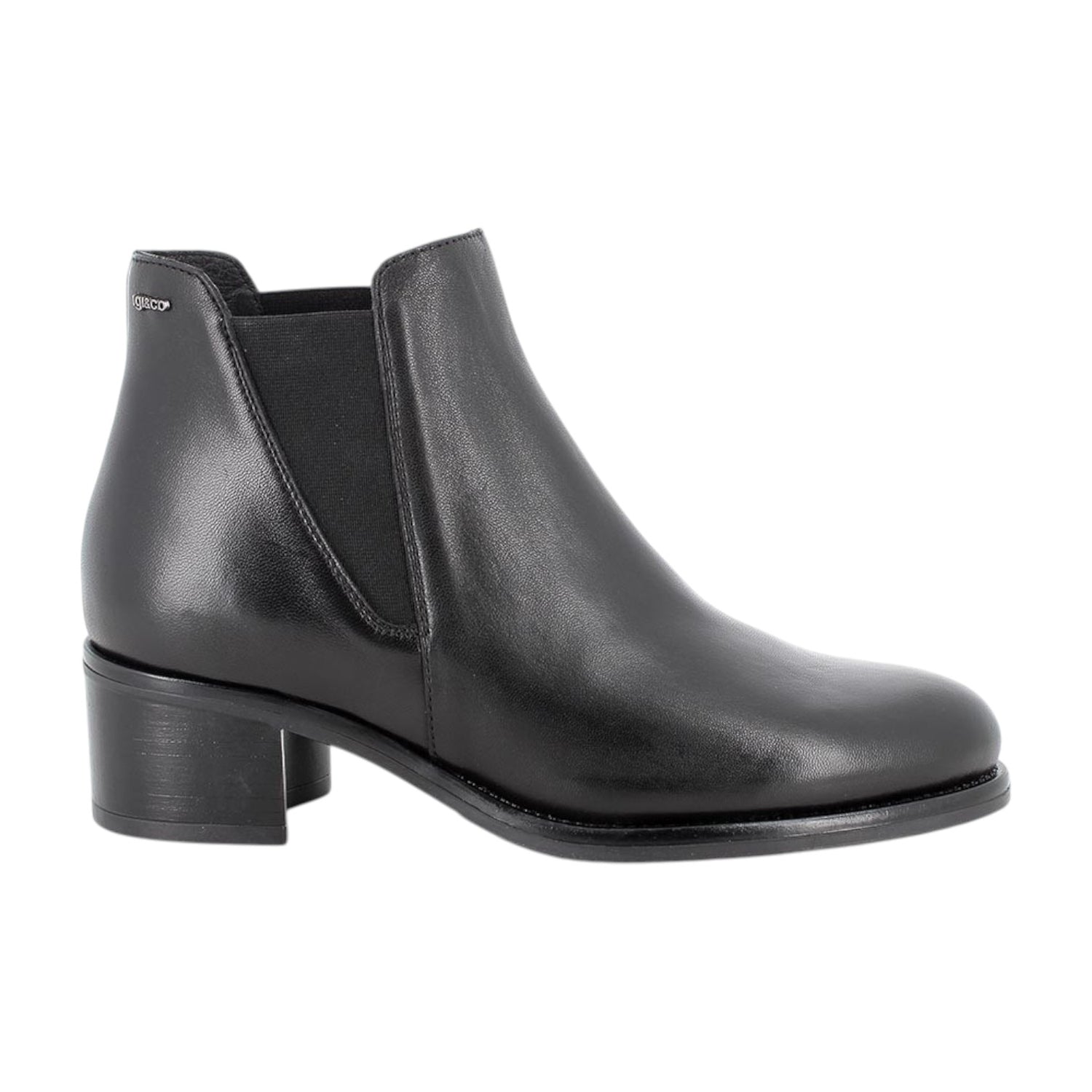 Igi&Co Stivaletto Donna in Pelle Nera con Elastico e Tacco Largo Alto 60mm