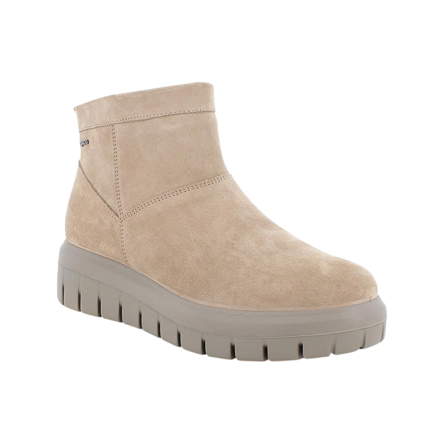 Igi&Co Stivaletto Platform Donna in Camoscio Beige con Zip Laterale