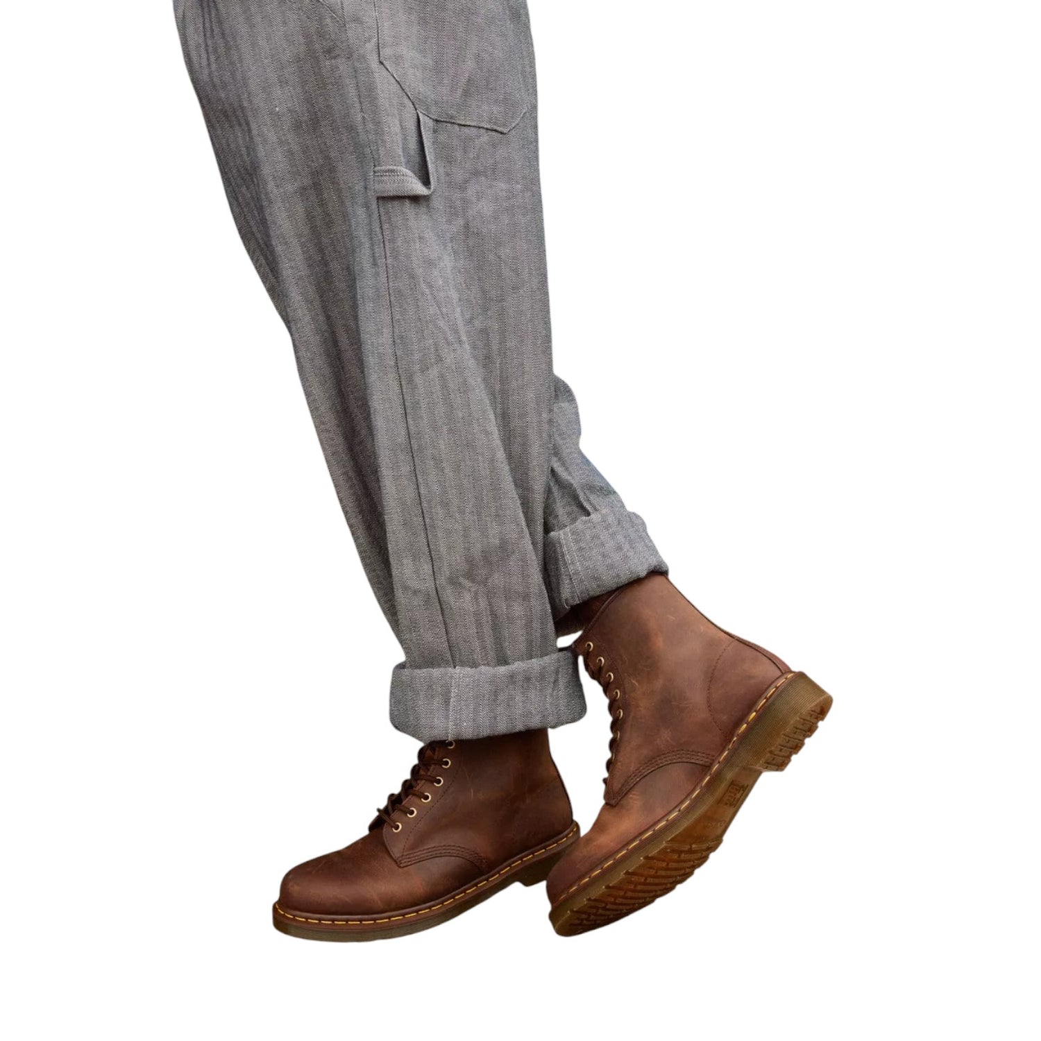 Dr. Martens 1460 Crazy Horse Anfibio Uomo in Pelle Marrone Scuro