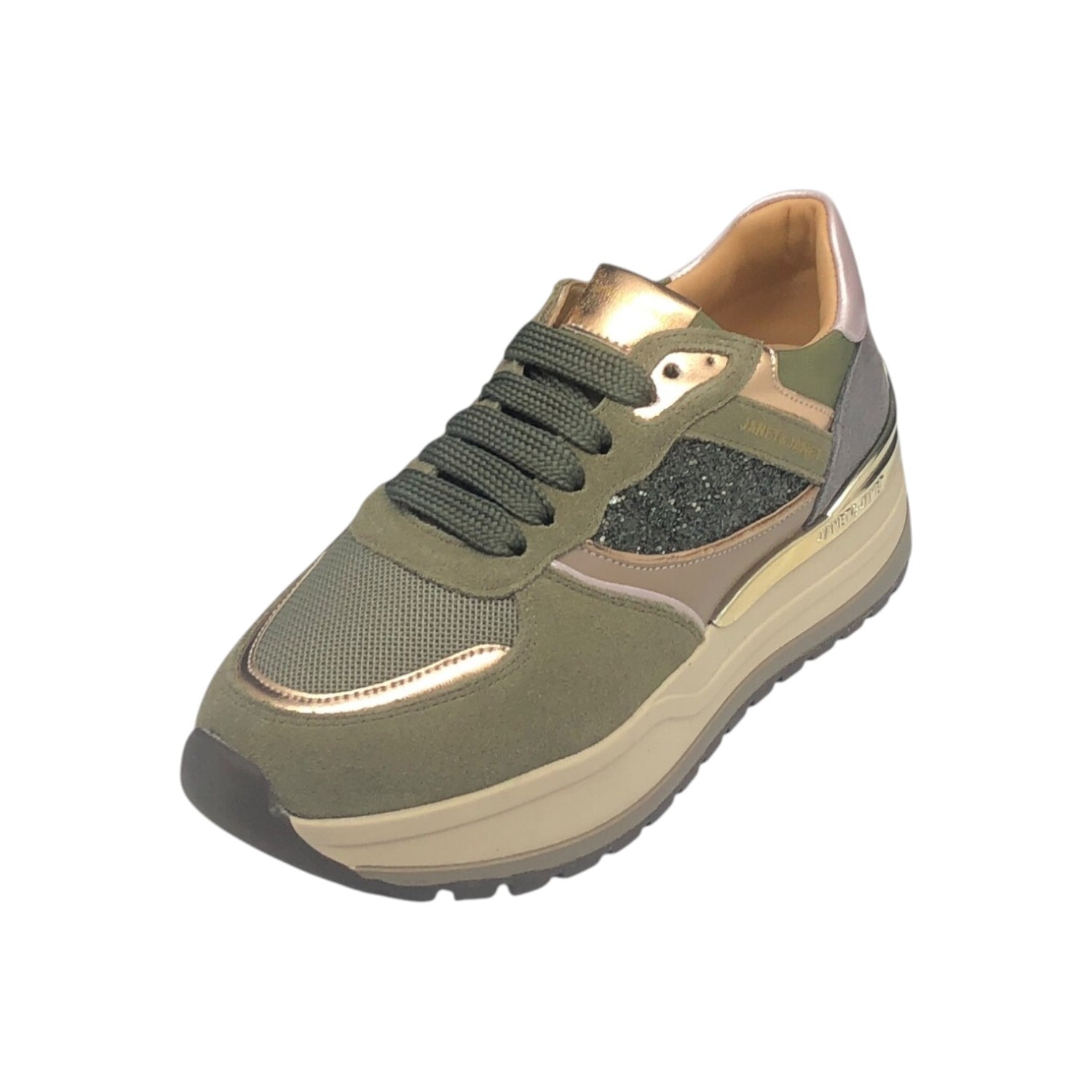 Janet&Janet Sneakers Donna Verde con Strass