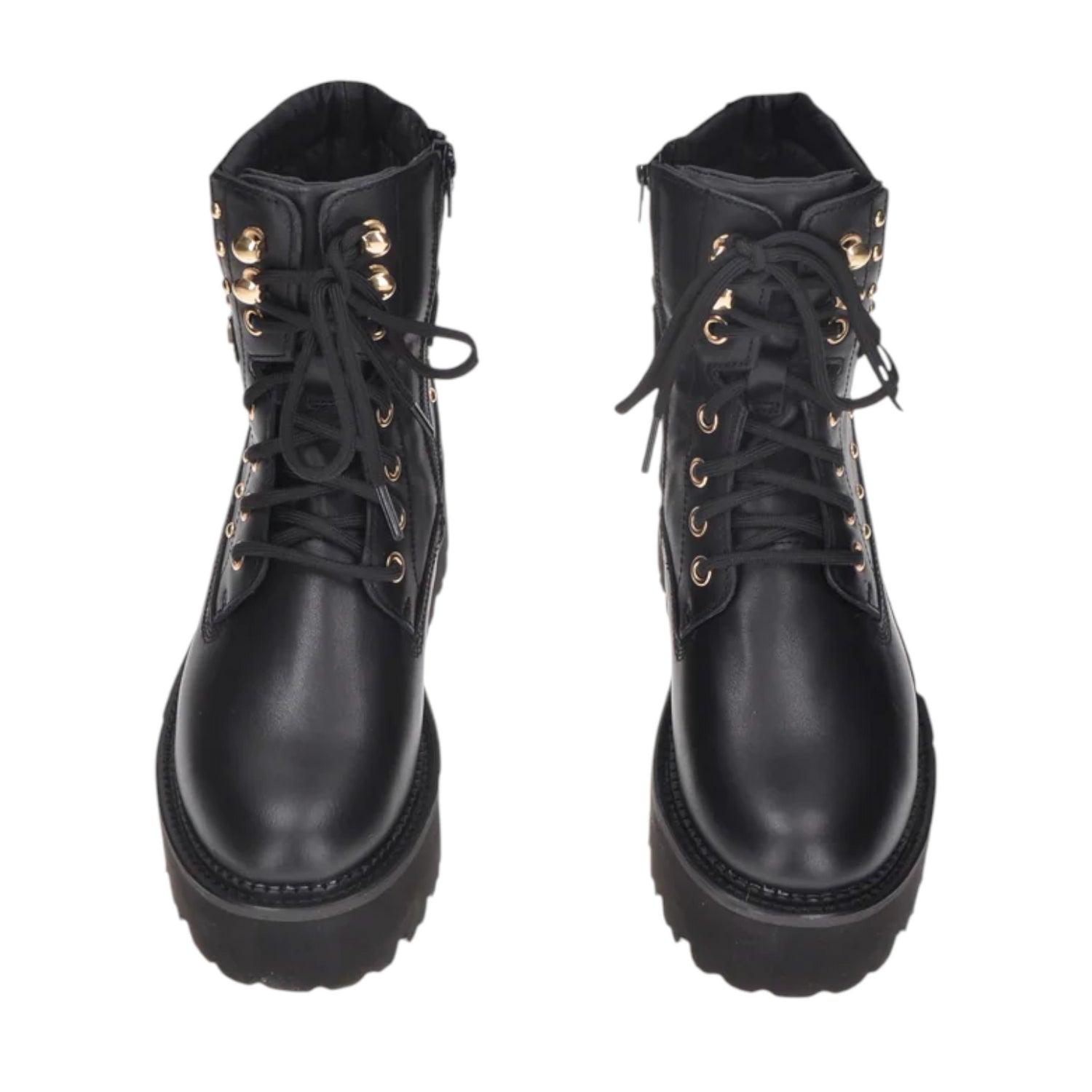 Cult Anfibio Donna in Pelle Nera con Borchie Dorate