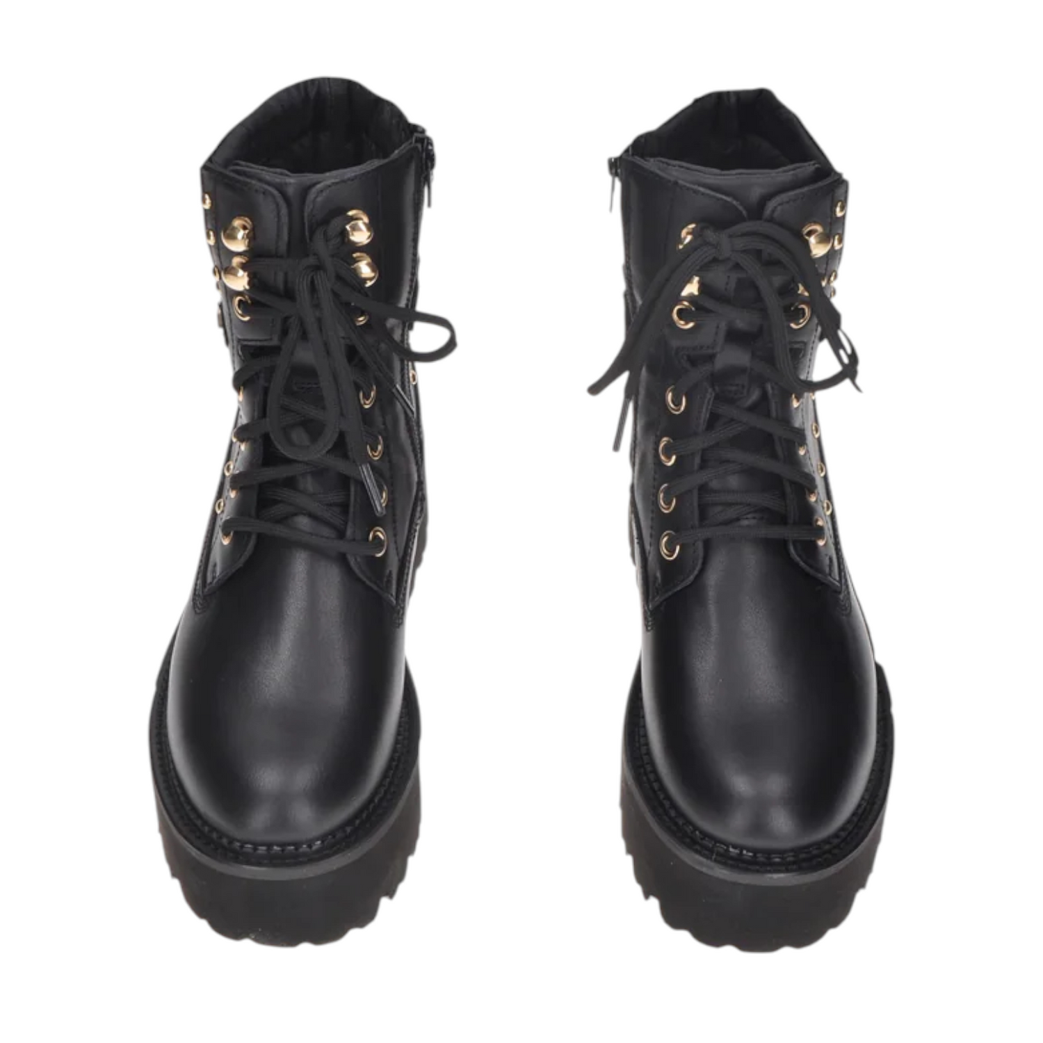 Cult Anfibio Donna in Pelle Nera con Borchie Dorate