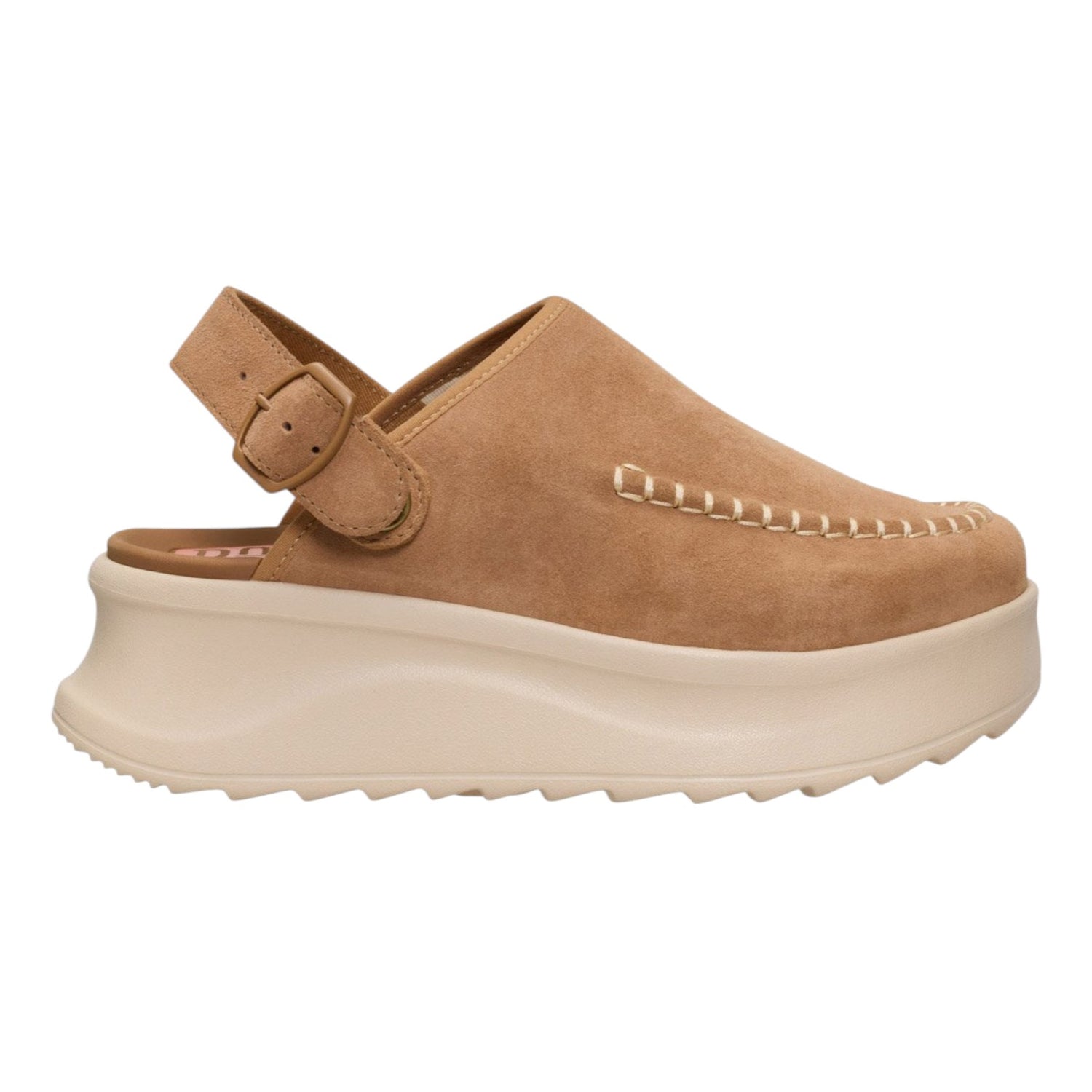 Hey Dude Delray Clog Suede Sabot Platform Donna in Camoscio Cuoio