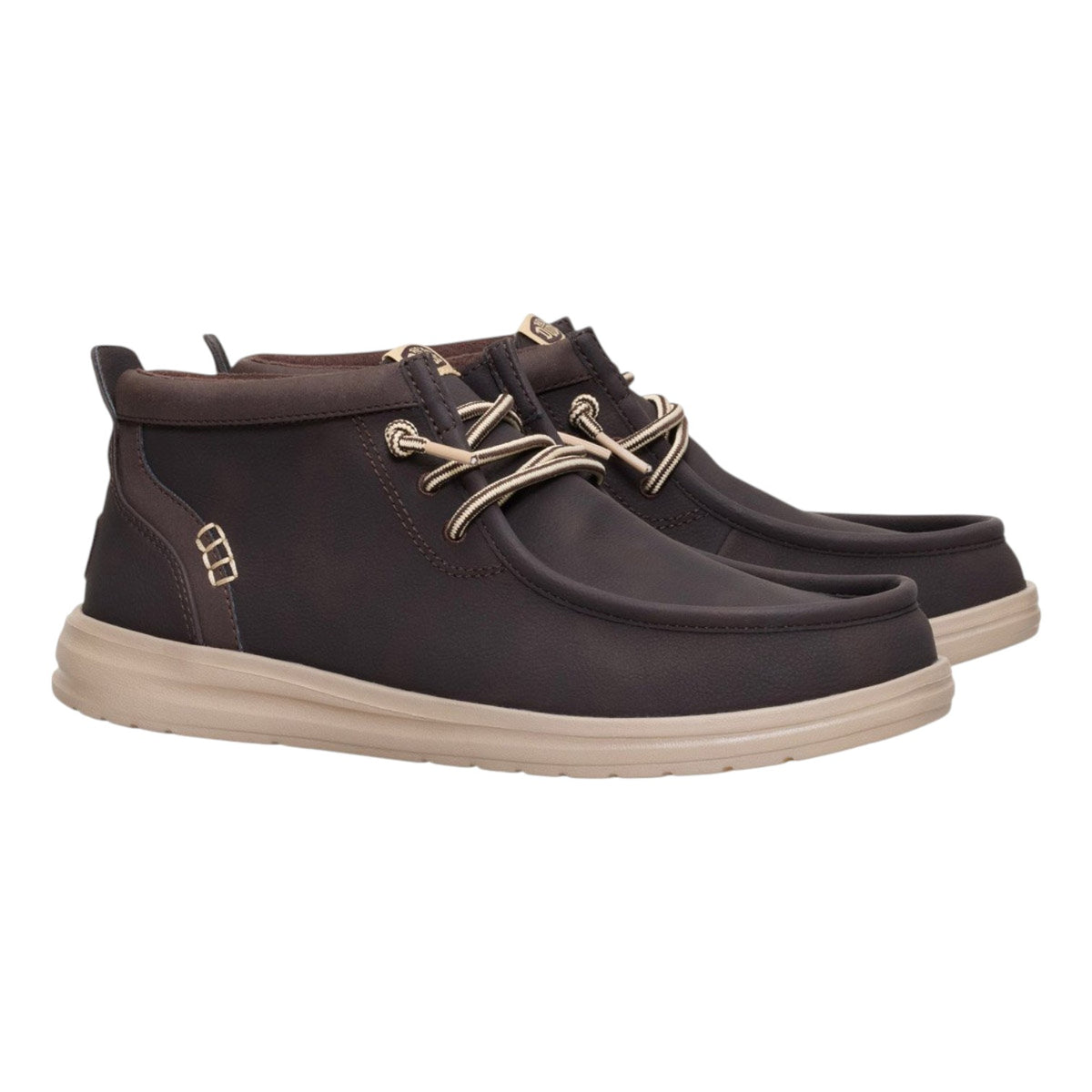 Hey Dude Wally Mid Gripr Classic Polacchino Uomo in Ecopelle Marrone