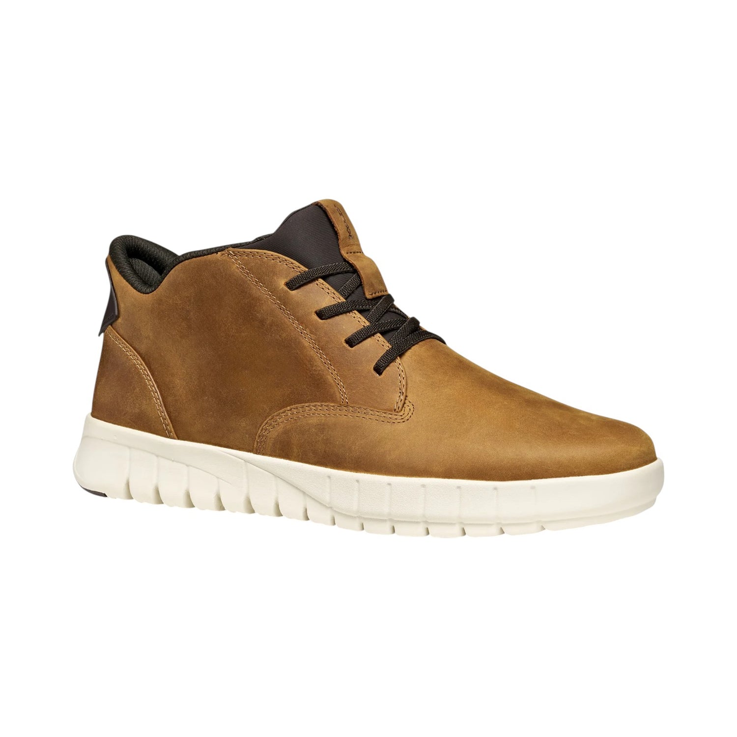 Geox Polacchino Uomo in Nabuck Marrone con Lacci Elasticizzati