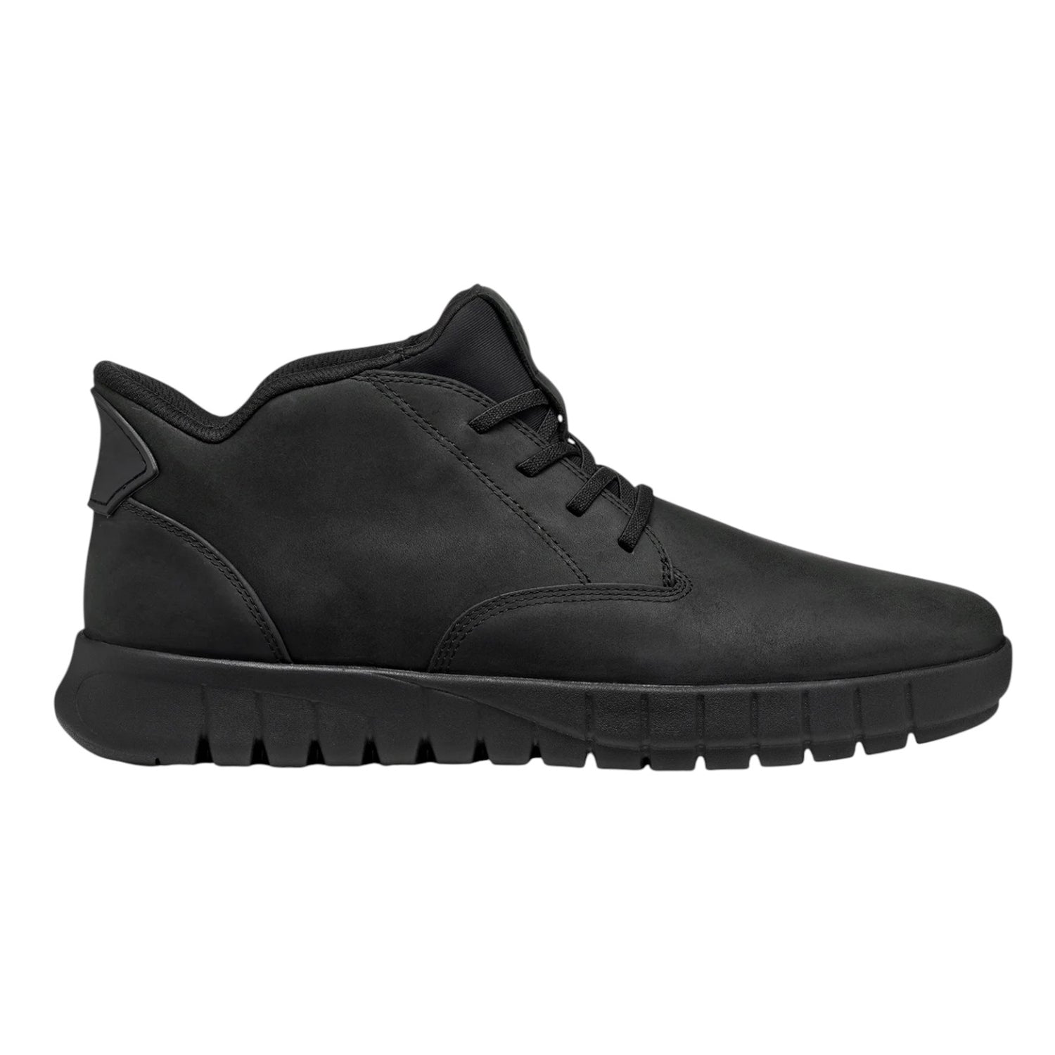 Geox Polacchino Uomo in Nabuck Nero con Lacci Elasticizzati