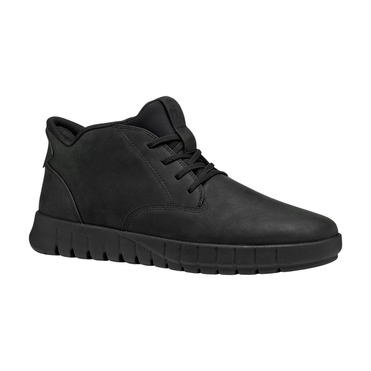 Geox Polacchino Uomo in Nabuck Nero con Lacci Elasticizzati