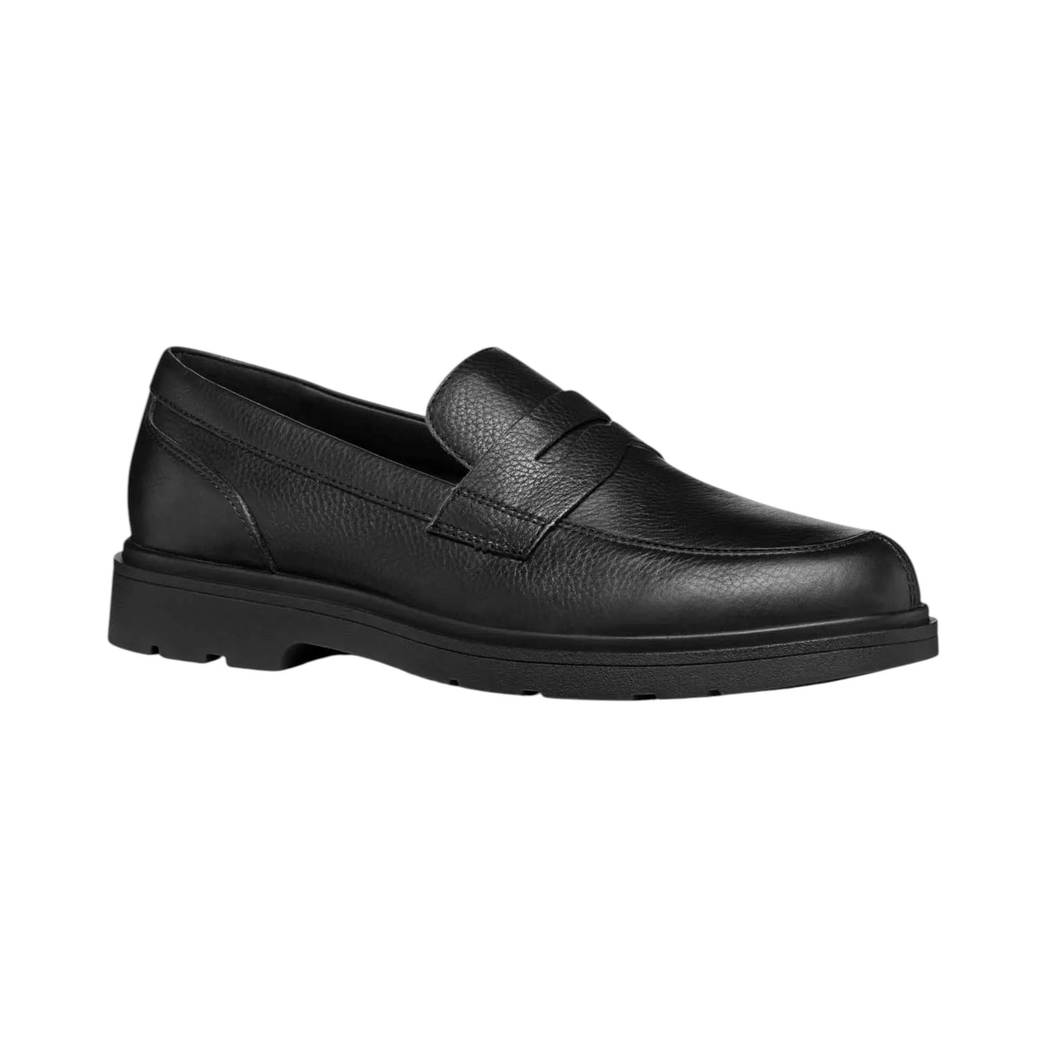 Geox College Uomo in Pelle Martellata Nera