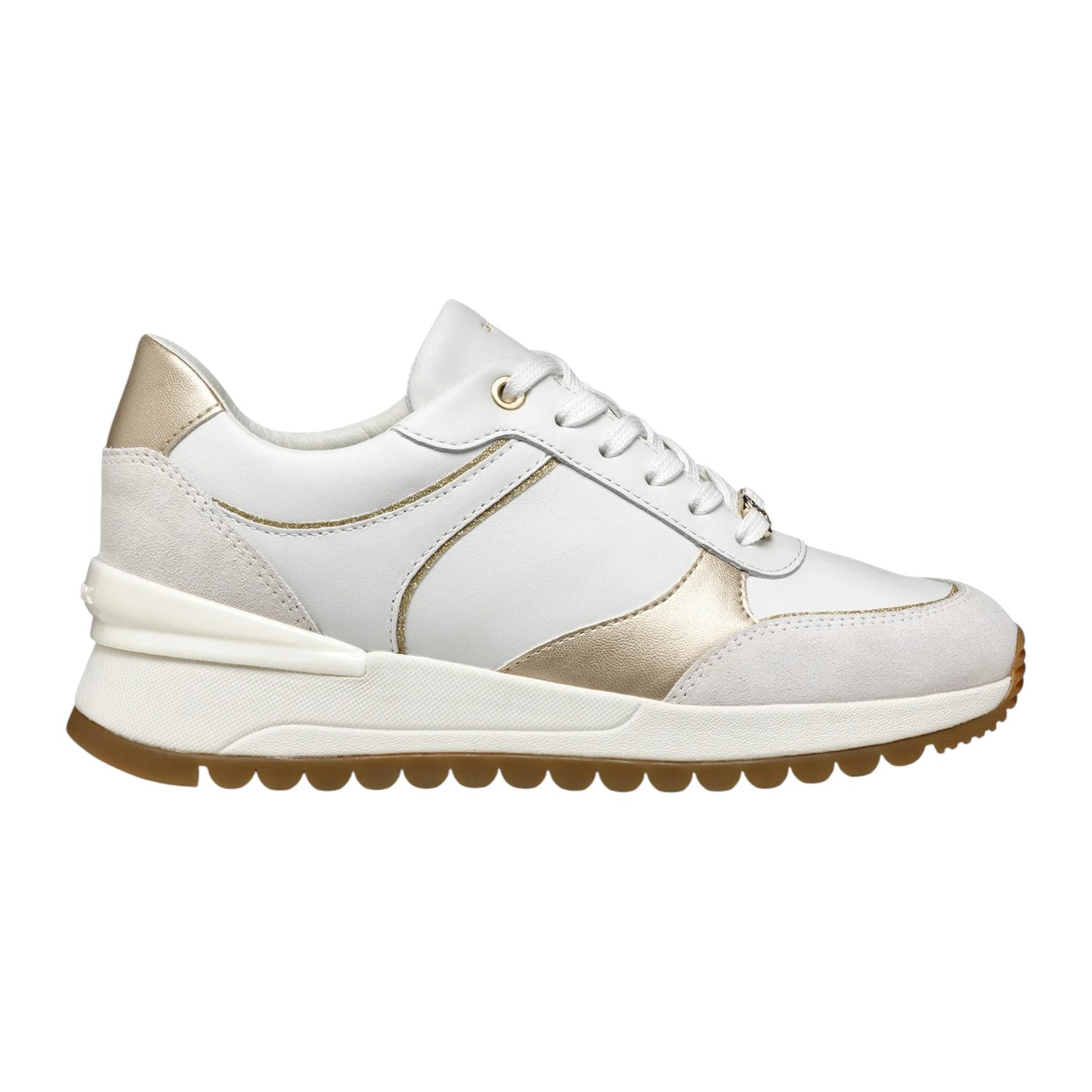 Geox Sneakers Donna in Nabuck Bianco Oro