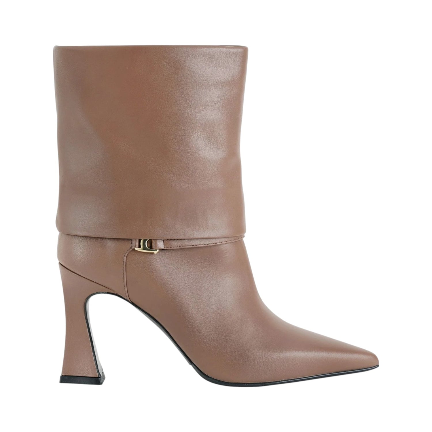 Albano Tronchetto Donna in Pelle Visone con Dettaglio Oro e Tacco Alto 95mm